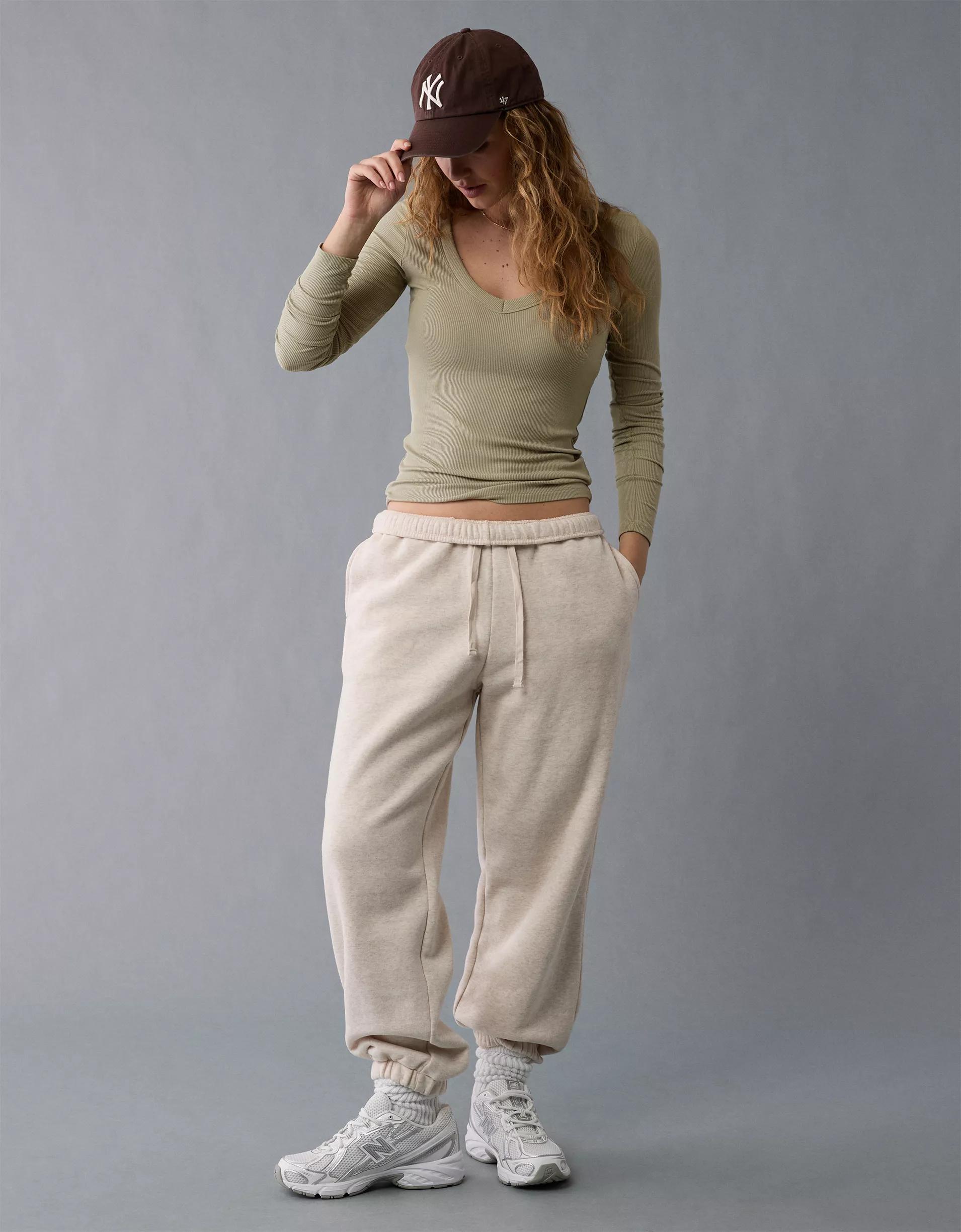 AE Soft & Sexy Long-Sleeve V-Neck T-Shirt Product Image