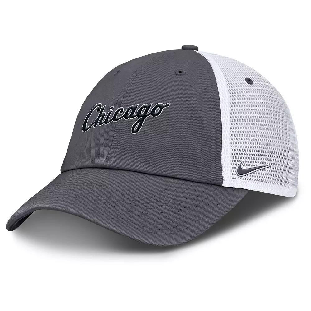 Men's Nike Gray Milwaukee Brewers Wordmark Club Adjustable Trucker Hat, Size: Medium/Large, Grey Product Image