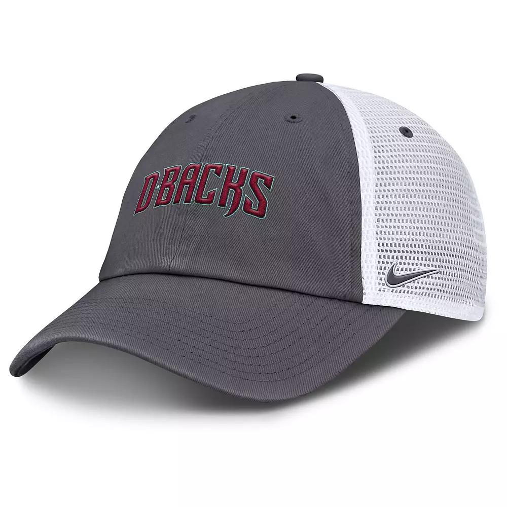Men's Nike Gray Arizona Diamondbacks Wordmark Club Adjustable Trucker Hat,  Product Image