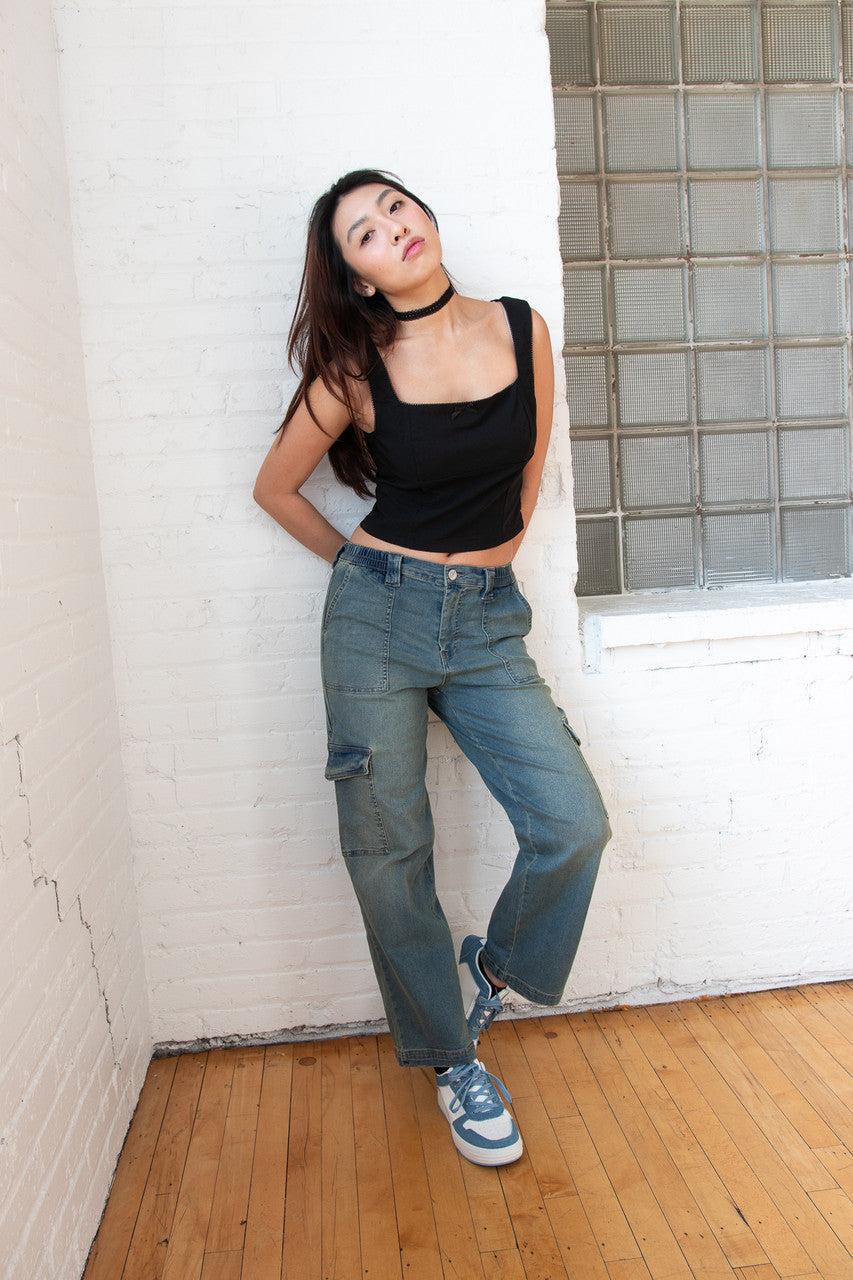 Square Neck Bow Tank Top Product Image