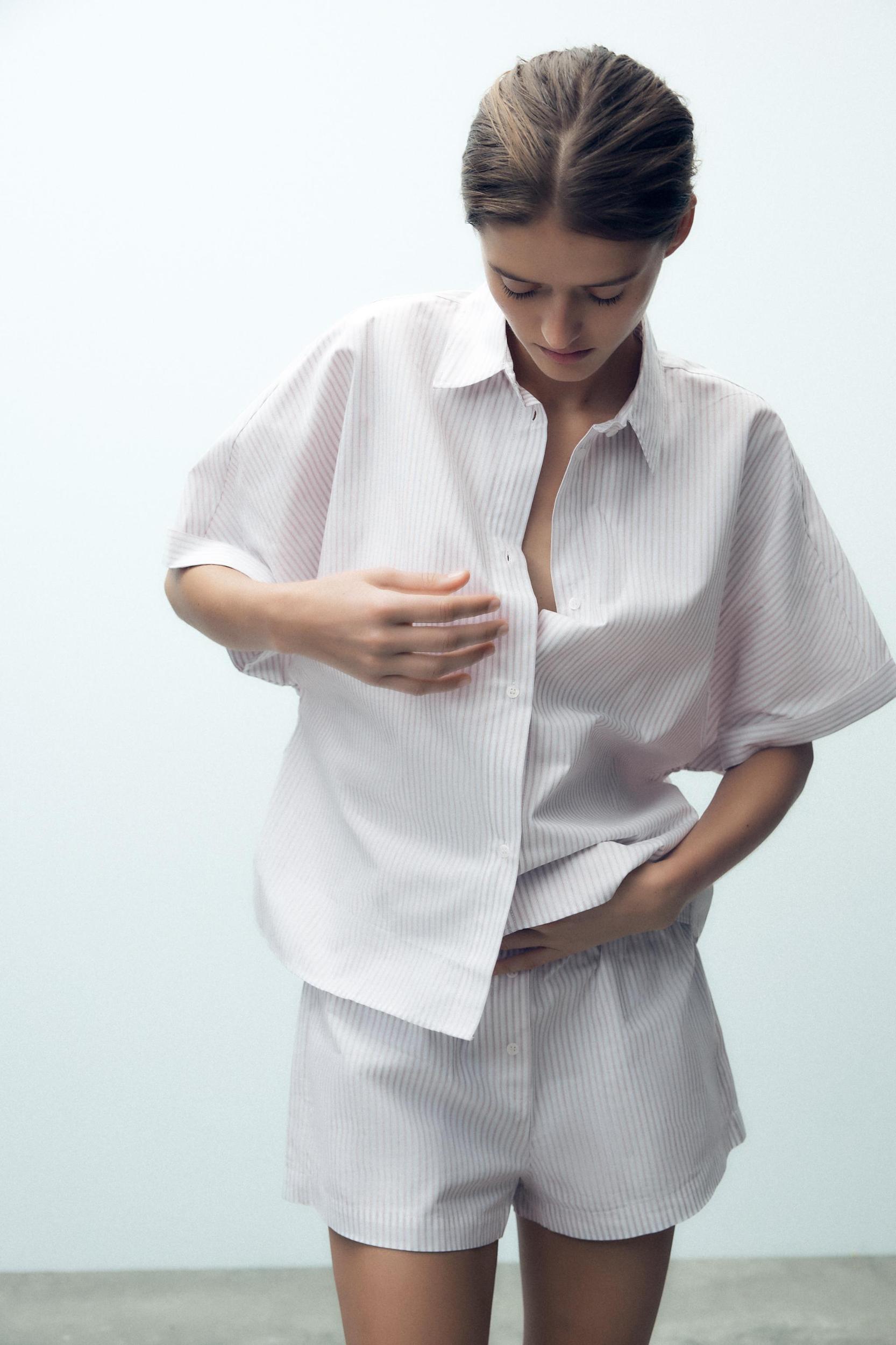 STRIPED PAJAMA SHIRT Product Image