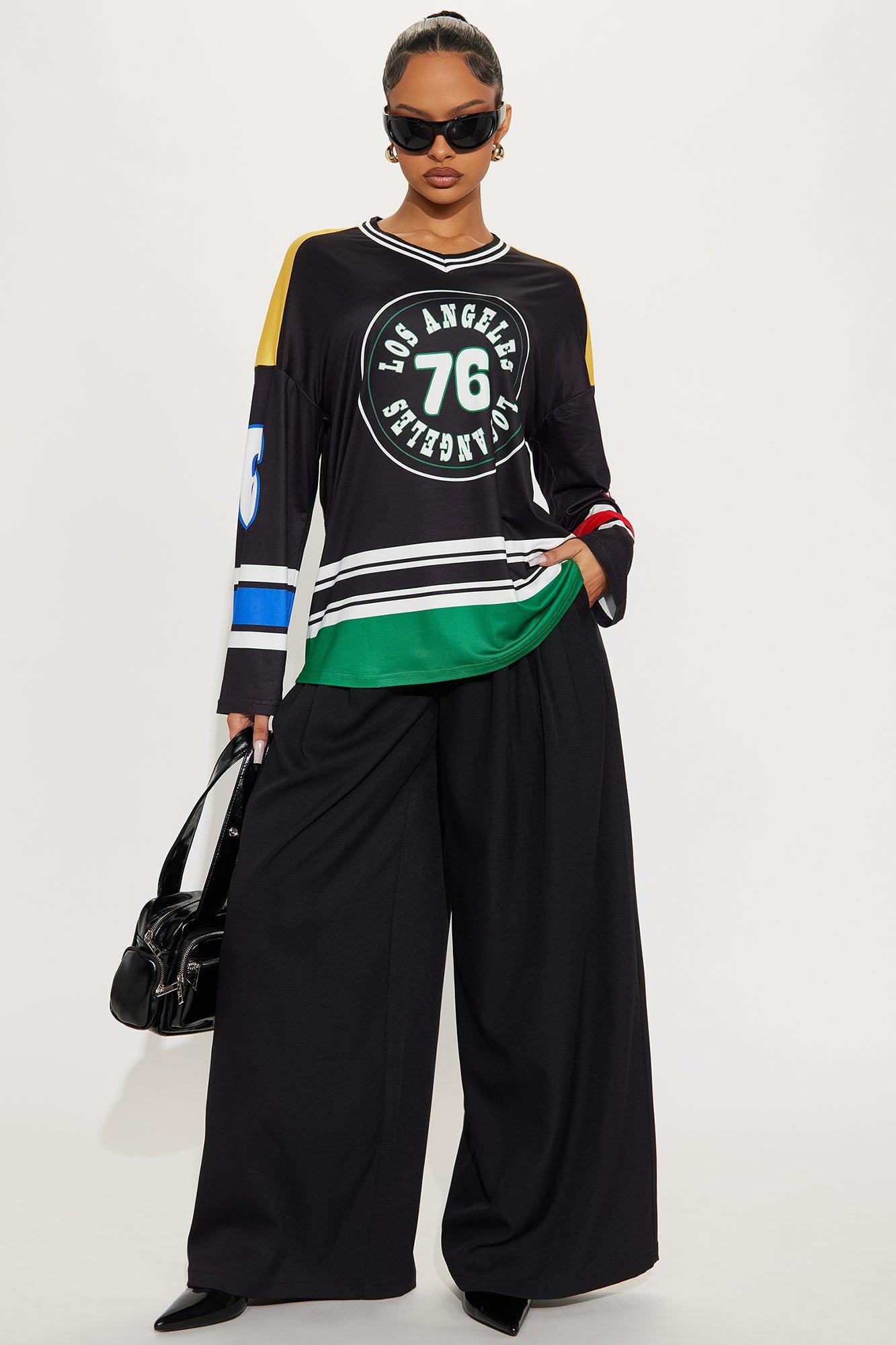 LA Hockey Jersey Tee - Black/combo Female Product Image