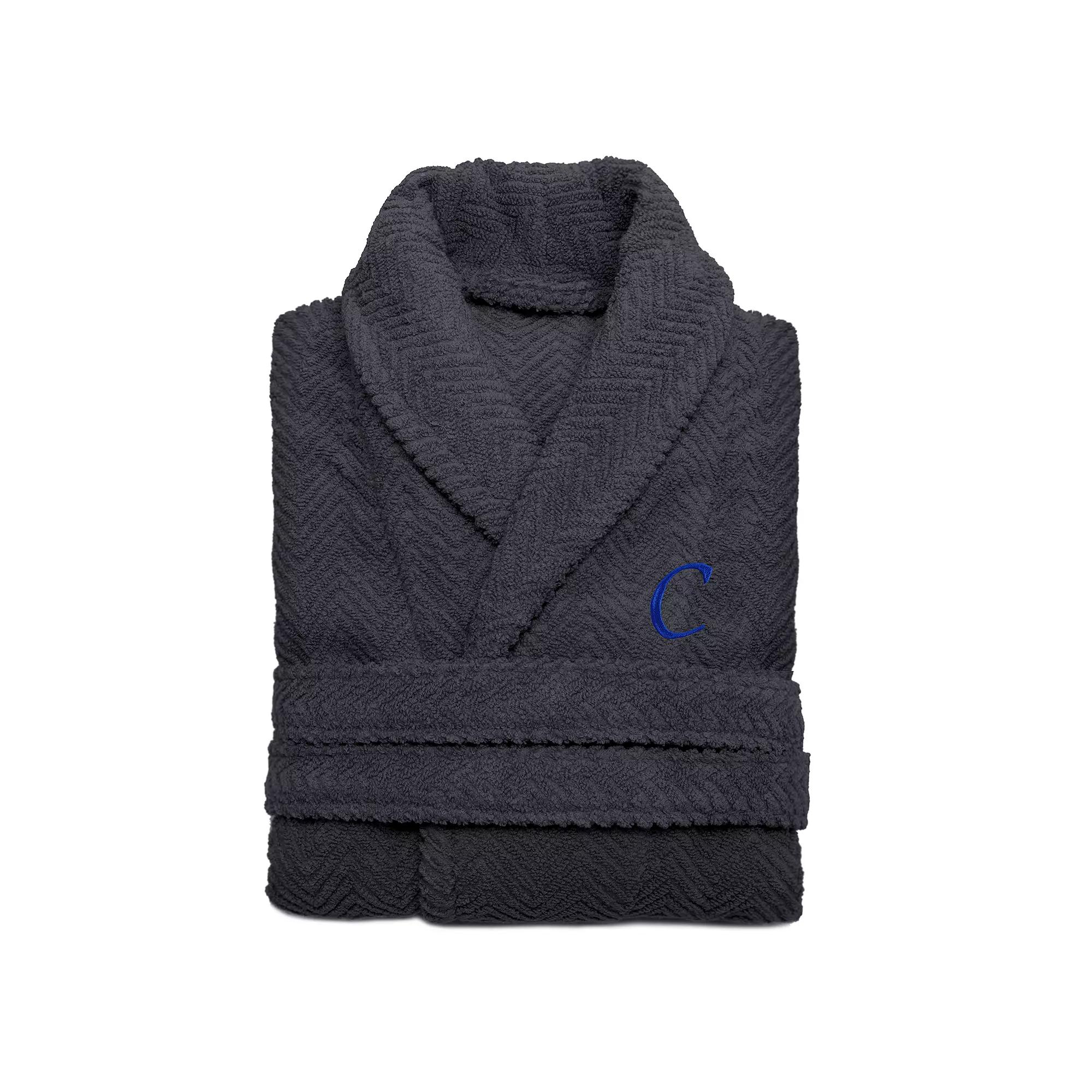 Linum Home Textiles Turkish Cotton Personalized Herringbone Weave Bathrobe, Adult Unisex,  Product Image