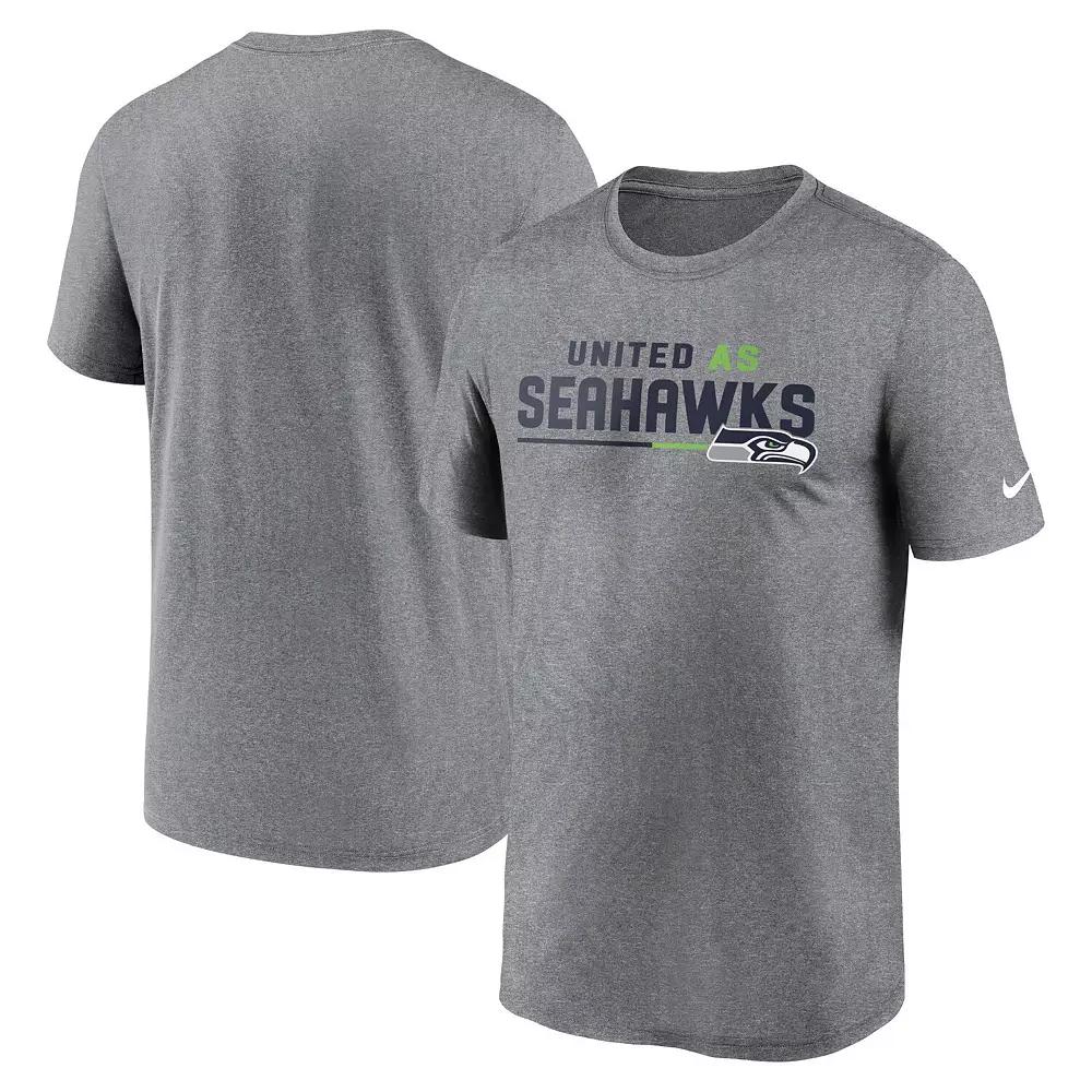 Men's Nike Heather Gray Seattle Seahawks Legend Team Shoutout Performance T-Shirt,  Product Image