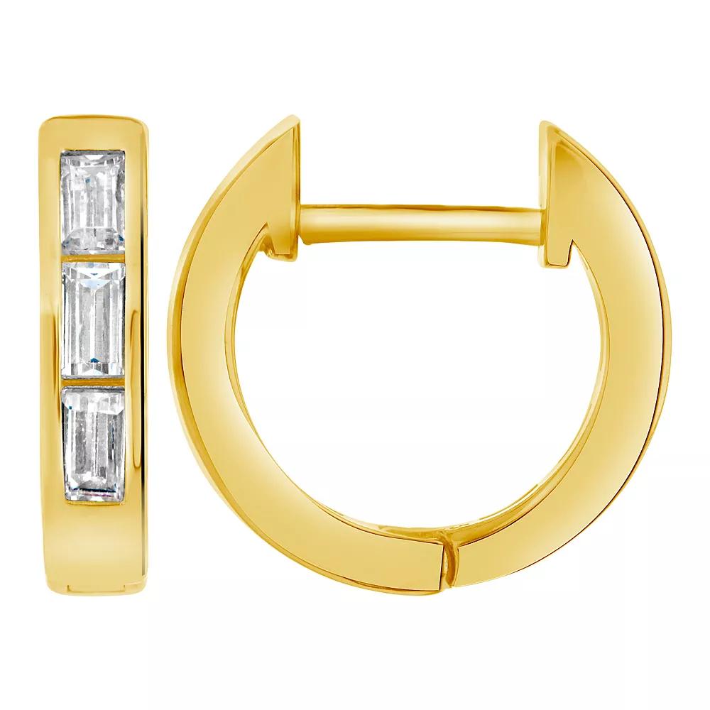 MC Collective Sterling Silver Cubic Zirconia Click-It Micro Hoop Earrings, Women's, Gold Tone Product Image