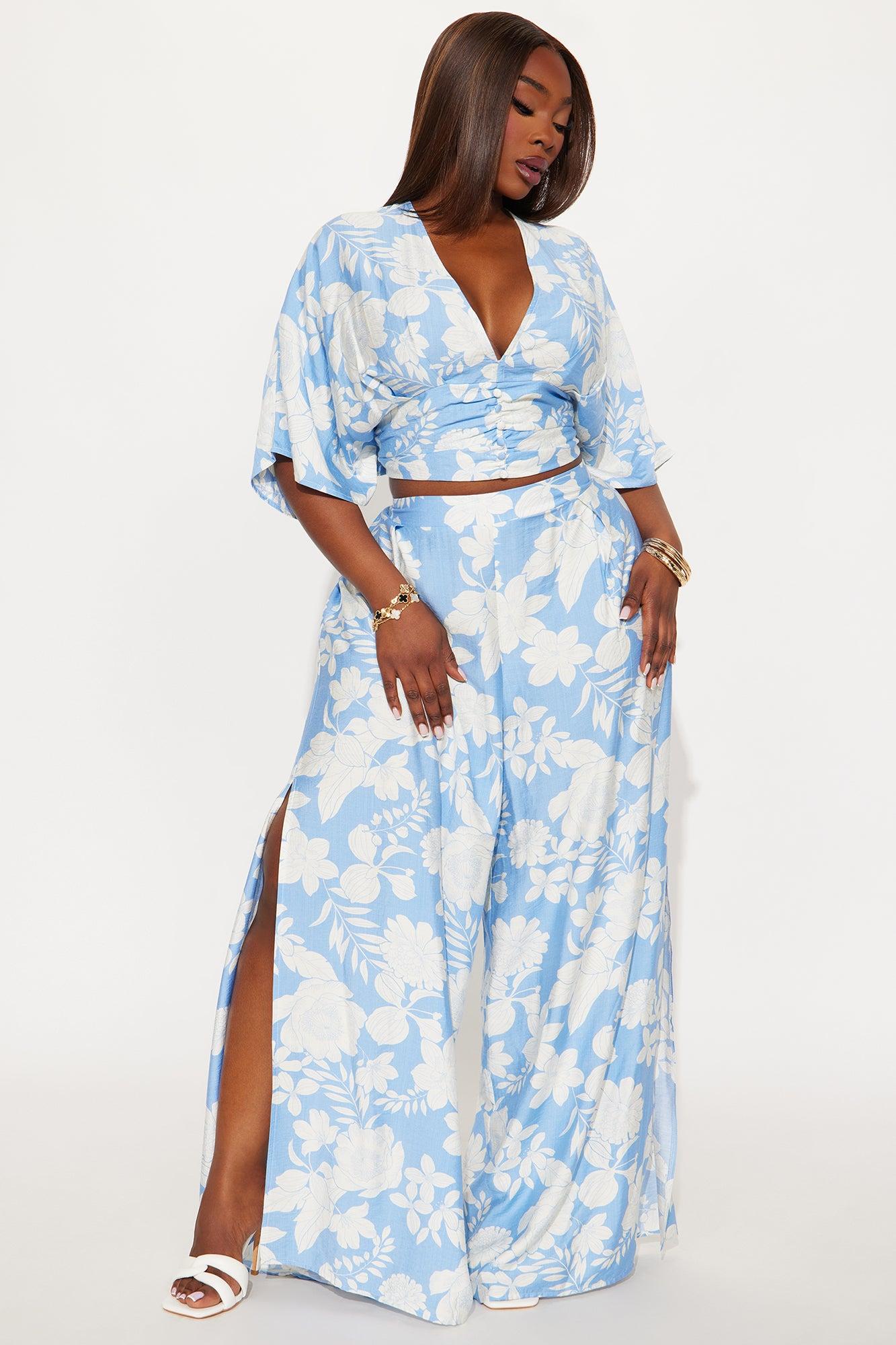 Wander In Paradise Pant Set - Light Blue Product Image