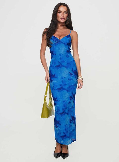 Hathaway Maxi Dress Blue Floral Product Image