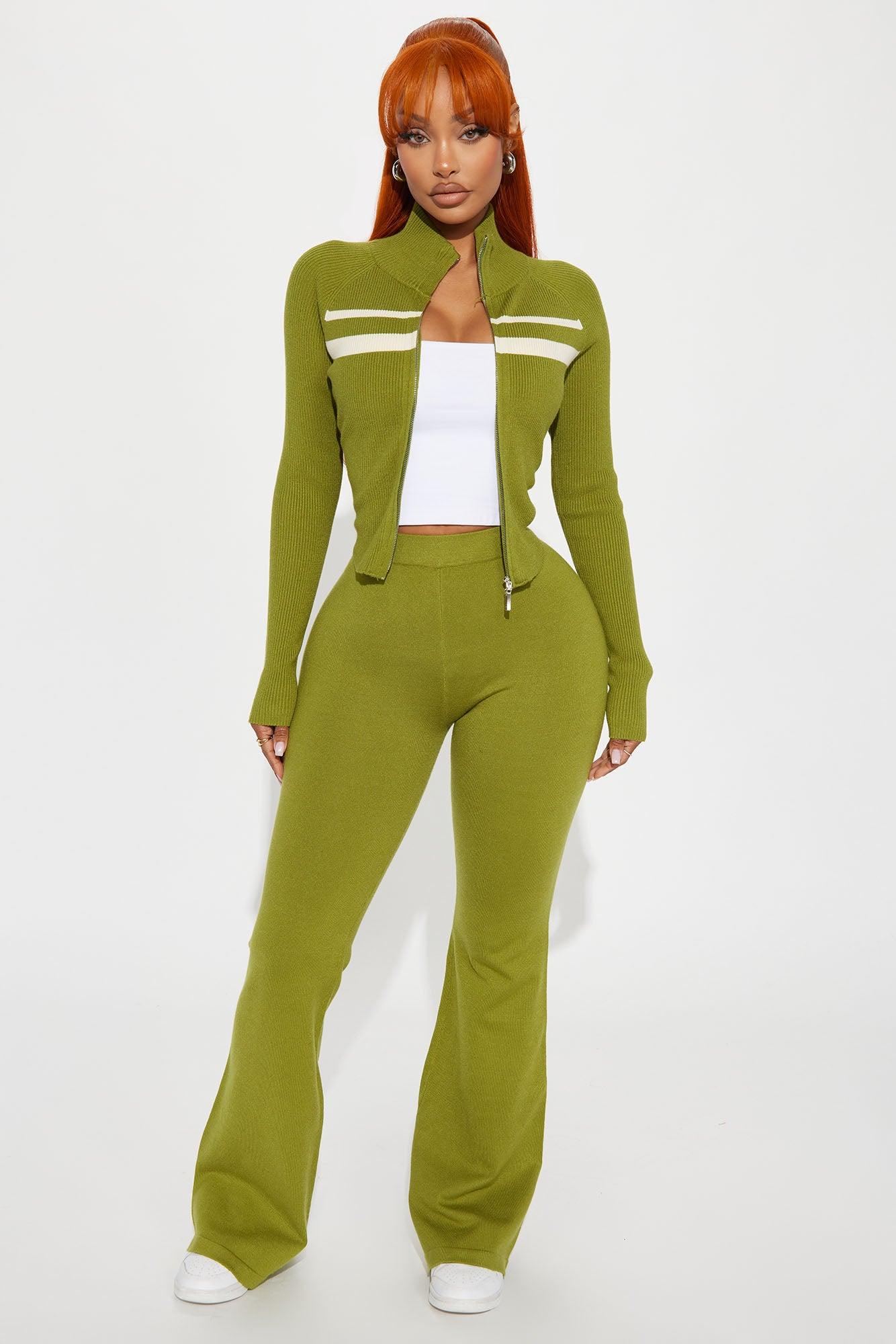 Study Session Sweater Pant Set - Green Female Product Image