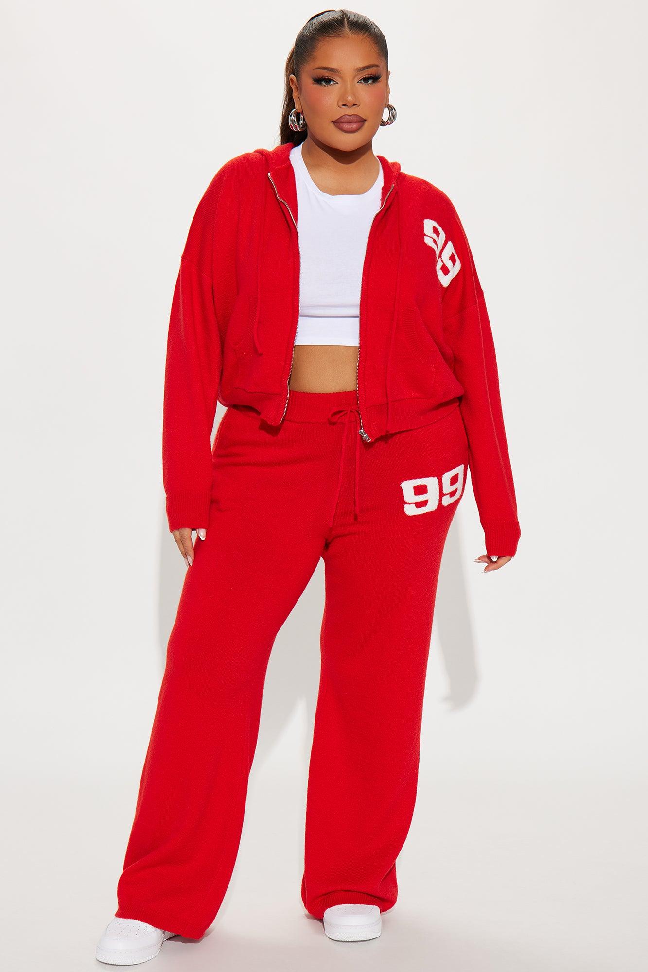 99 Problems Sweater Pant Set - Red Product Image