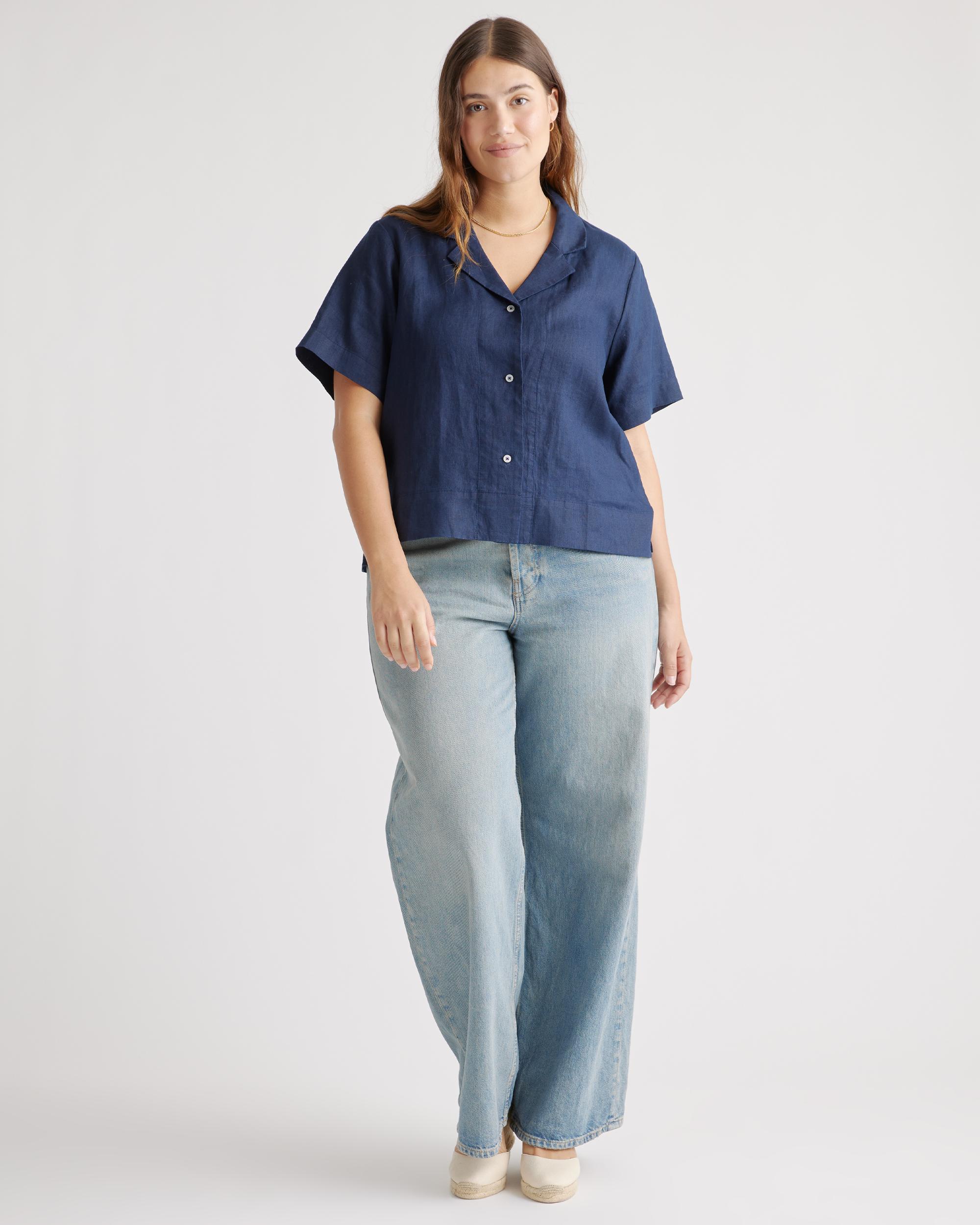 Quince | Women's 100% European Linen Short Sleeve Shirt Product Image
