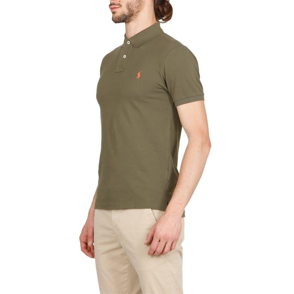 POLO RALPH LAUREN Green Polo Shirt With Pony Embroidery On The Front Product Image