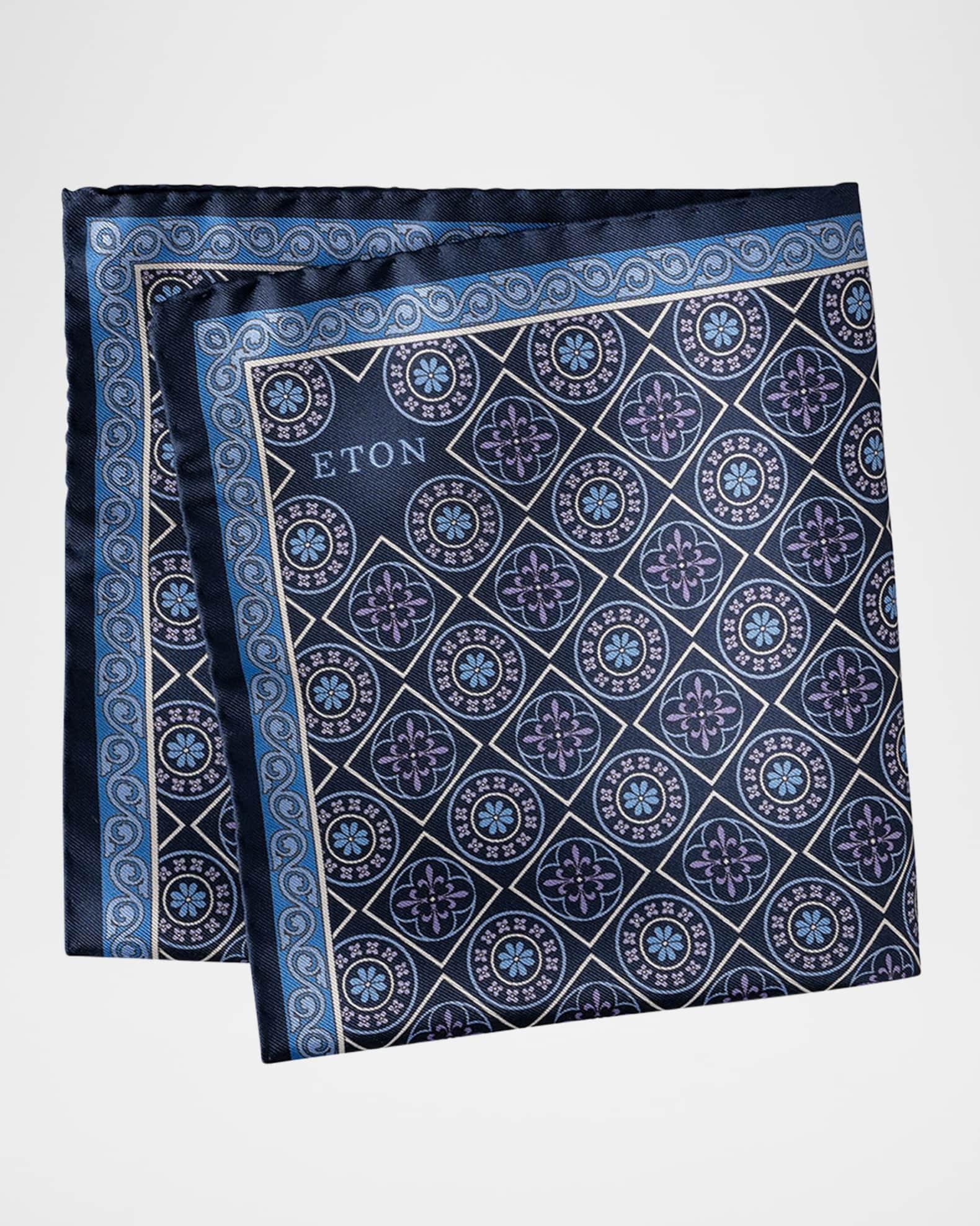 Mens Medallion Silk Pocket Square Product Image