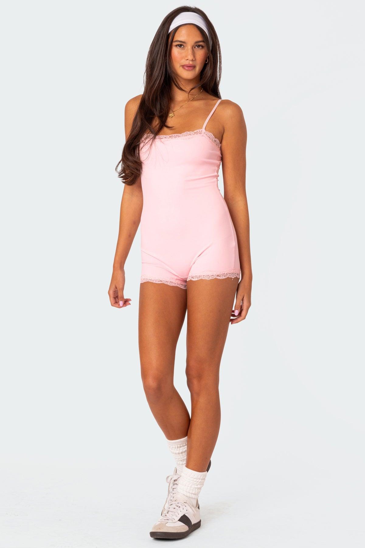 Mandi Lace Trim Romper Product Image
