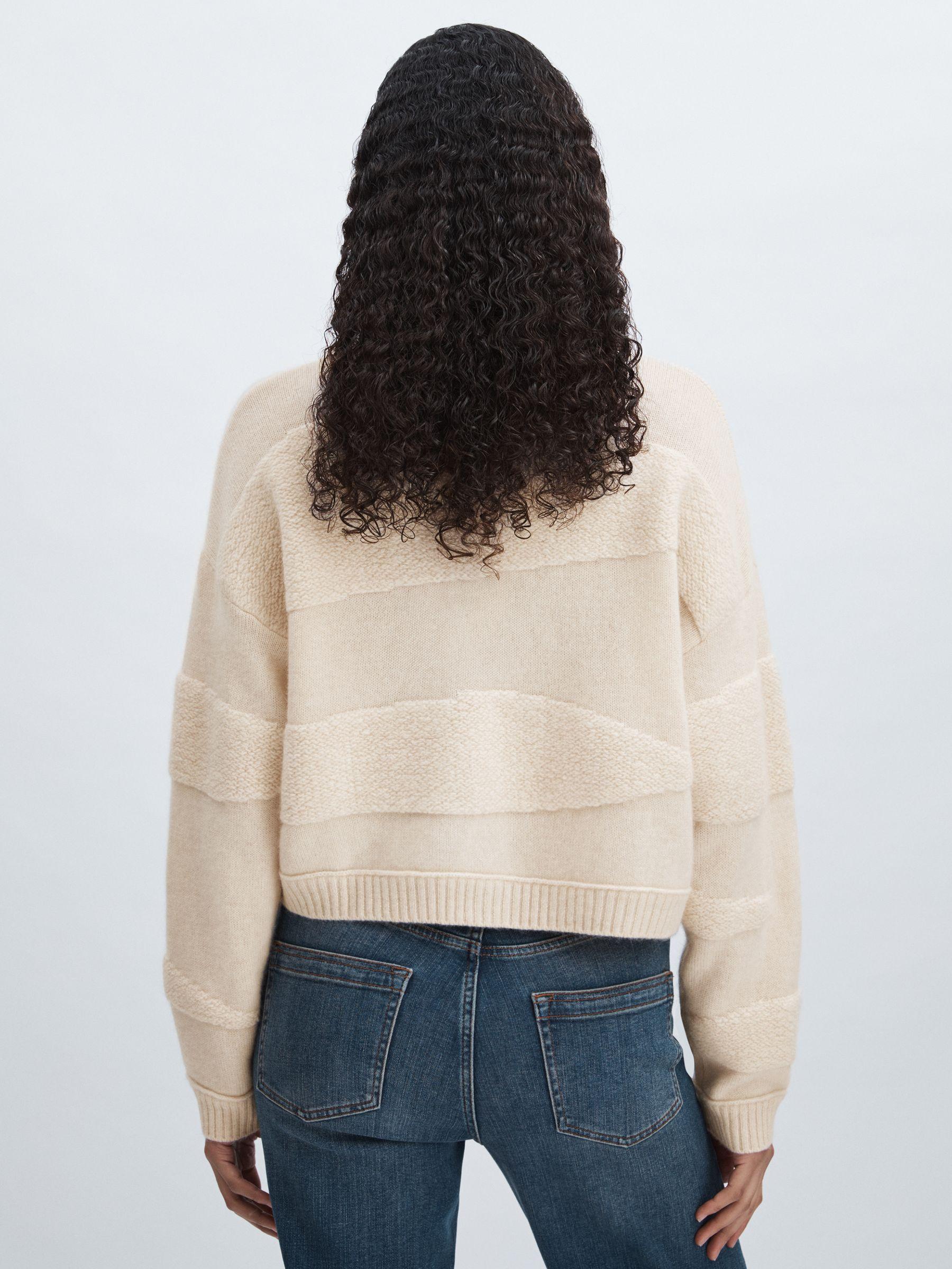 Crush Collection 100% Cashmere Roll-Neck Jumper in Cream Product Image