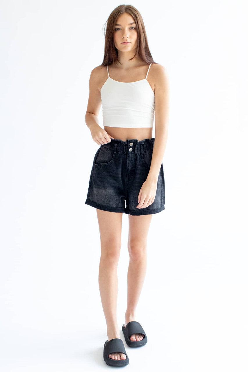 White Lace Up Back Cropped Top Product Image