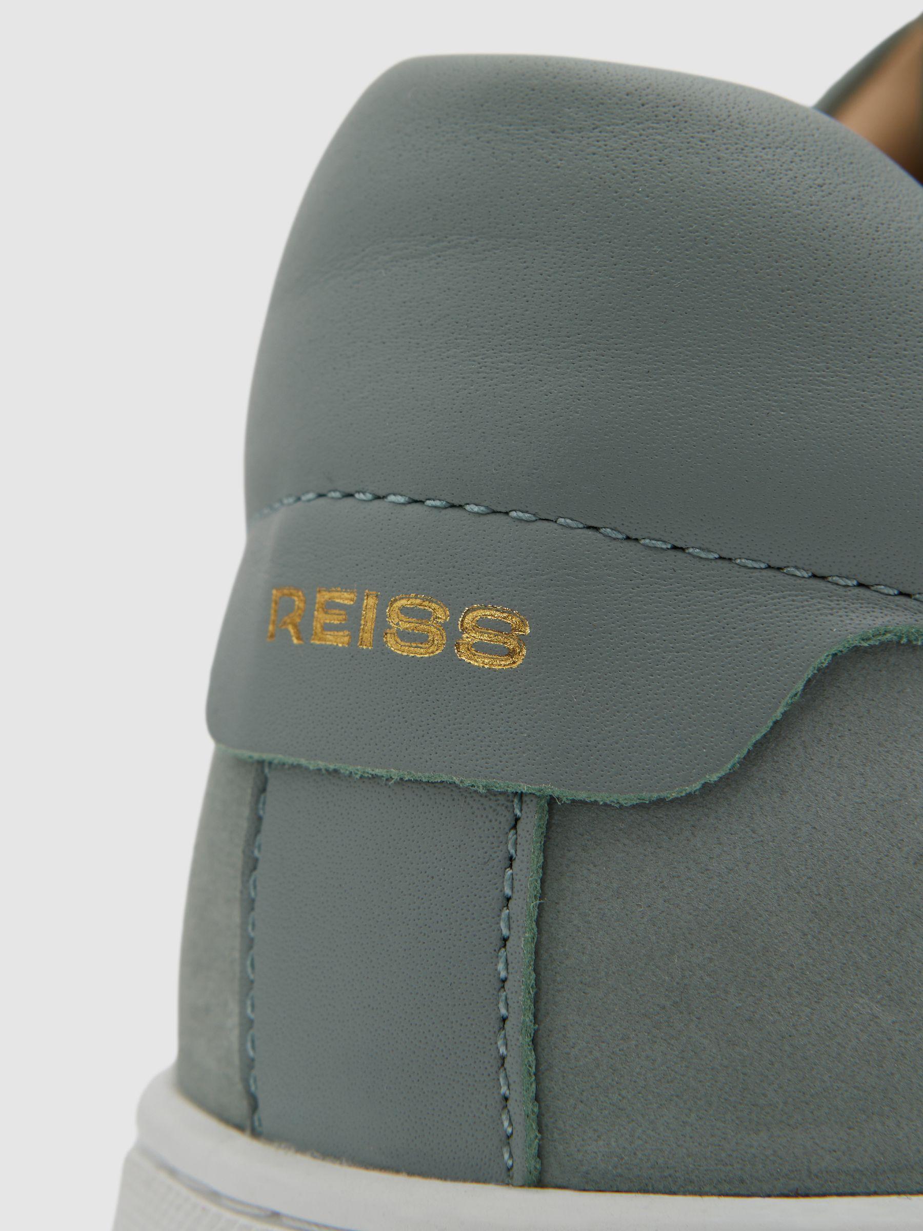 Nubuck Leather Low Top Trainers in Pistachio Product Image