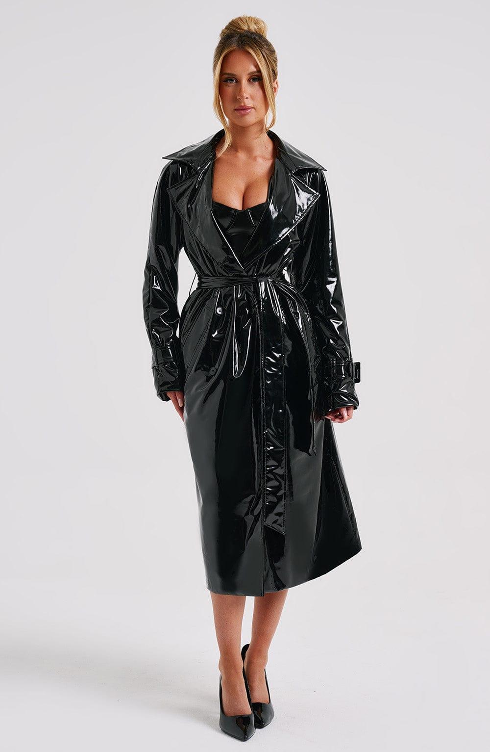 Dynasty Trench Coat - Black Product Image