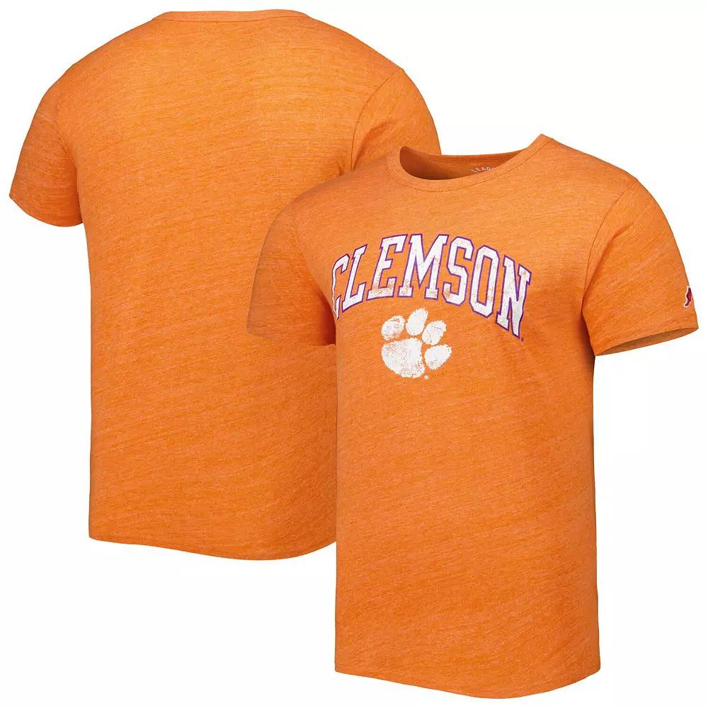 Men's League Collegiate Wear Heather Orange Clemson Tigers 1965 Arch Victory Falls Tri-Blend T-Shirt,  Product Image