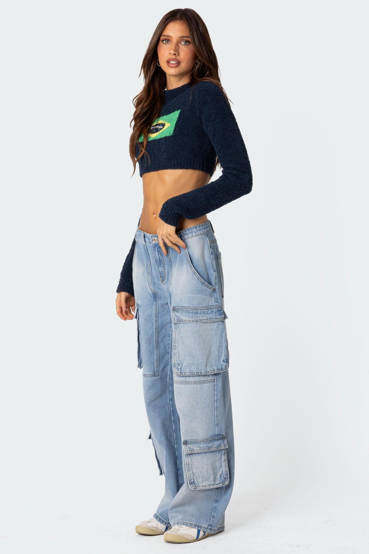 Tara Low Rise Baggy Cargo Jeans Product Image