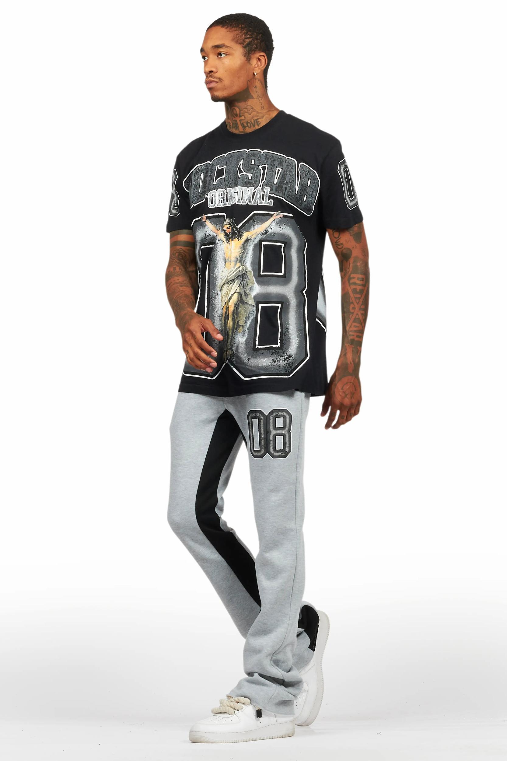 Fields Black/Grey T-Shirt/Baggy Stacked Track Set Male Product Image