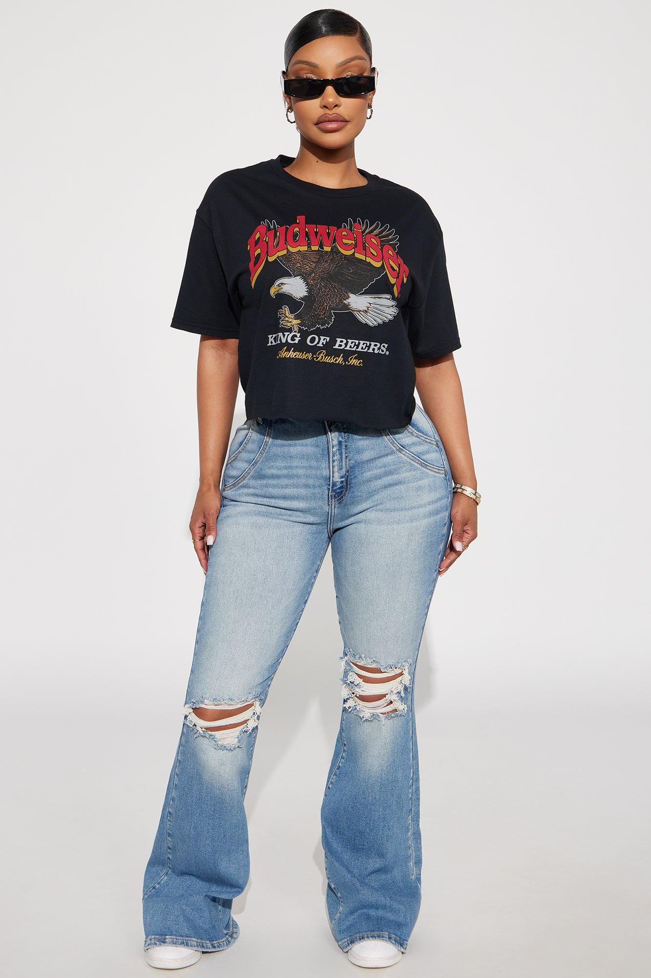 Budweiser King Of Beers Cropped Tee - Black Female Product Image