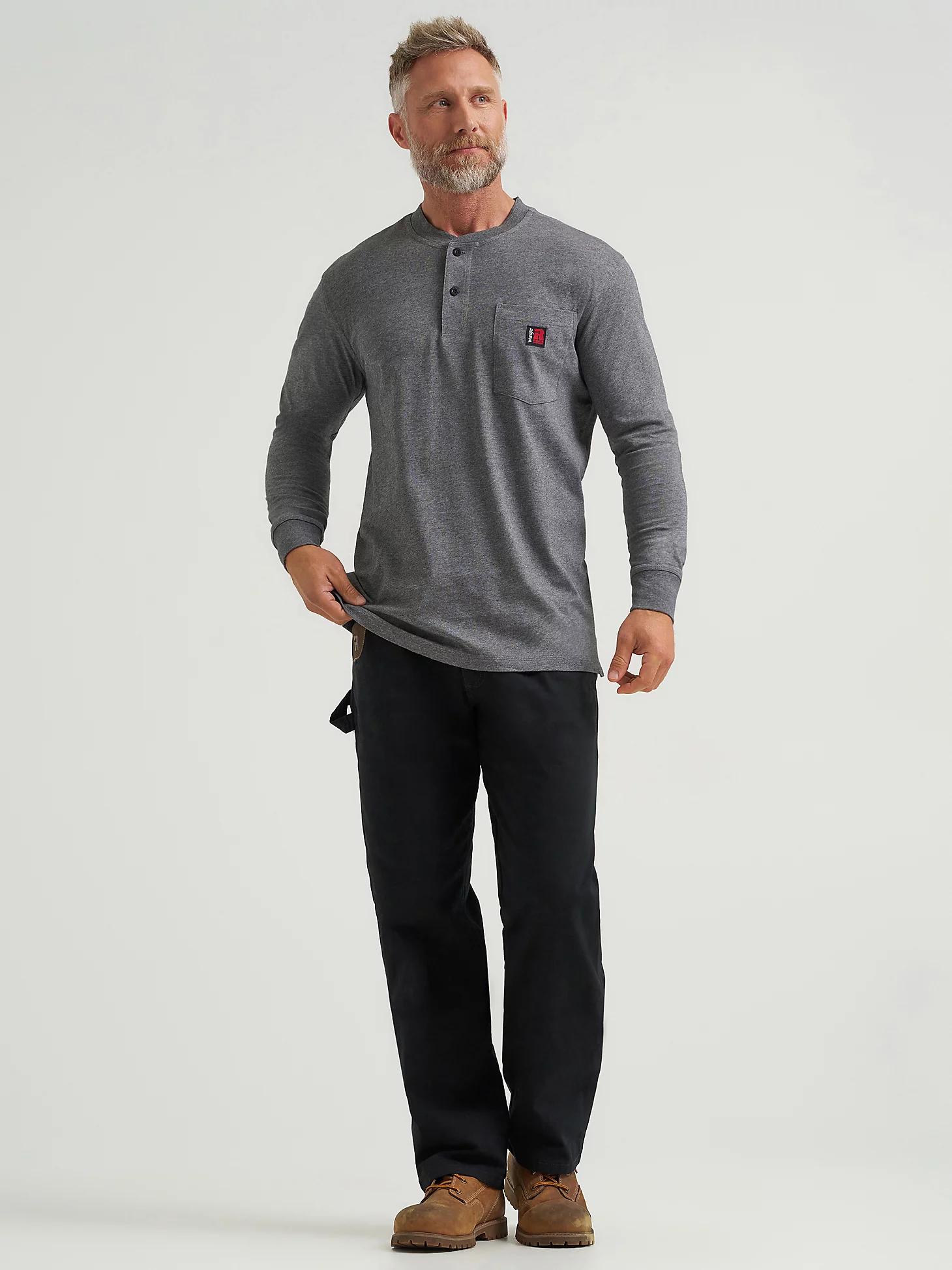 Wrangler® RIGGS Workwear® Long Sleeve Solid Henley | Men's SHIRTS | Wrangler® Product Image