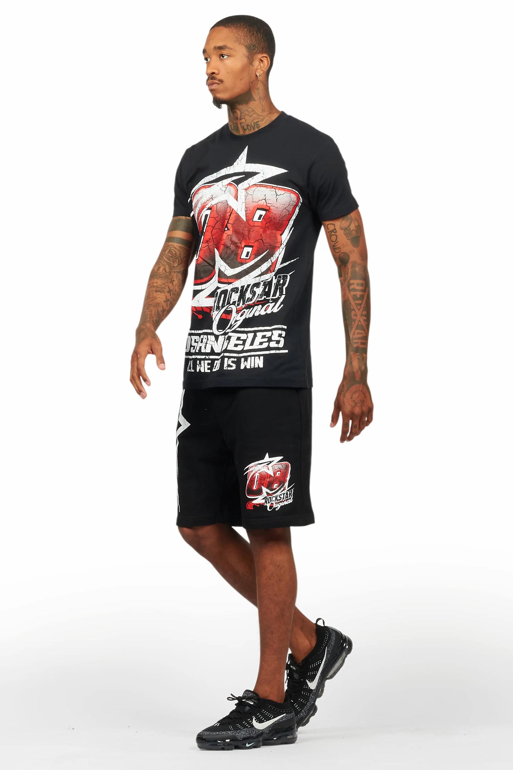 Kastell Black T-Shirt Short Set Male Product Image