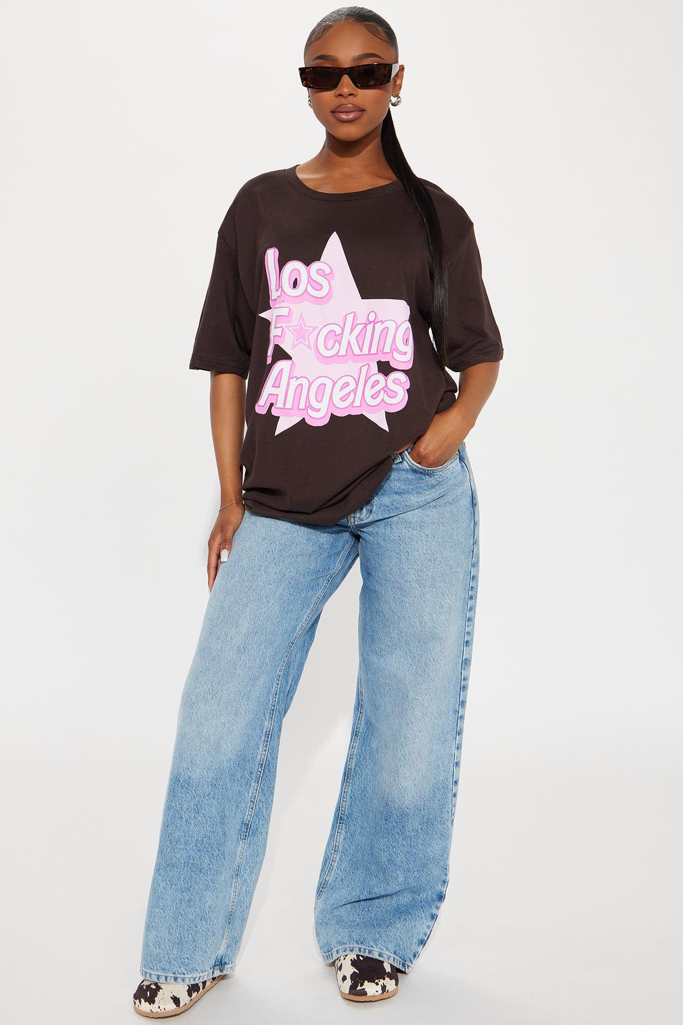 Los F*cking Angeles Oversized Tee - Mocha Product Image