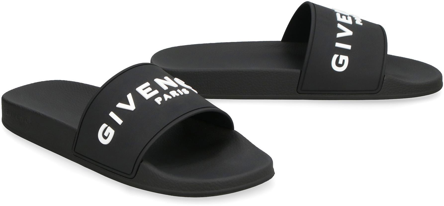 Black Logo-Print Pool Slides Product Image