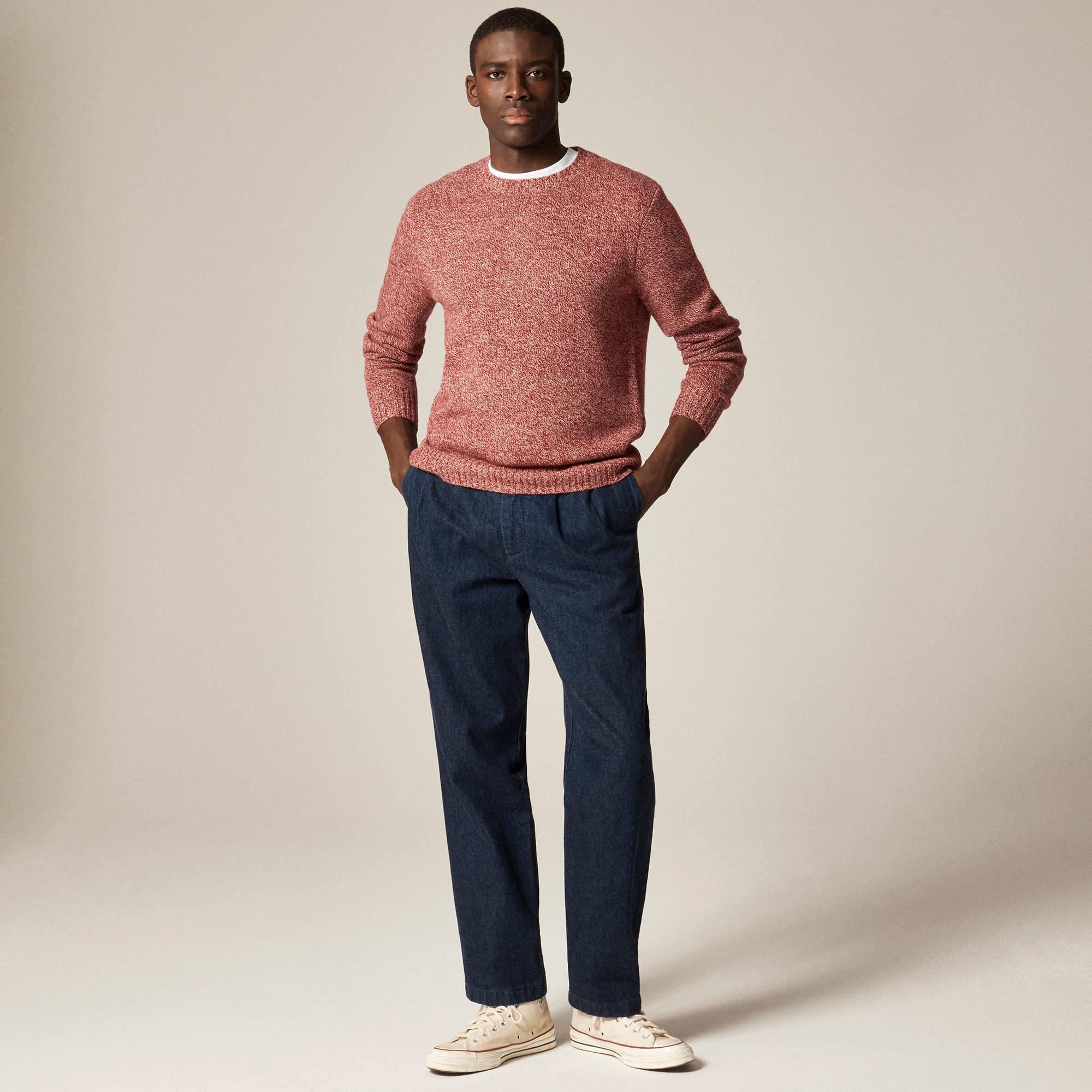 Classic double-pleated indigo-dyed denim pant Product Image