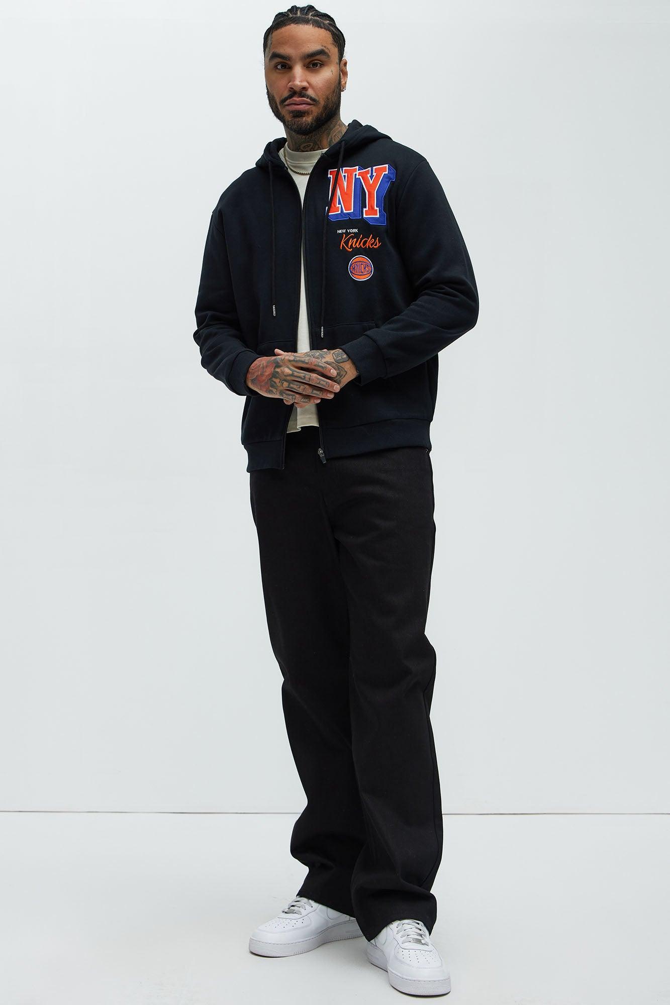Knicks Bold Zip Up Hoodie - Black Male Product Image