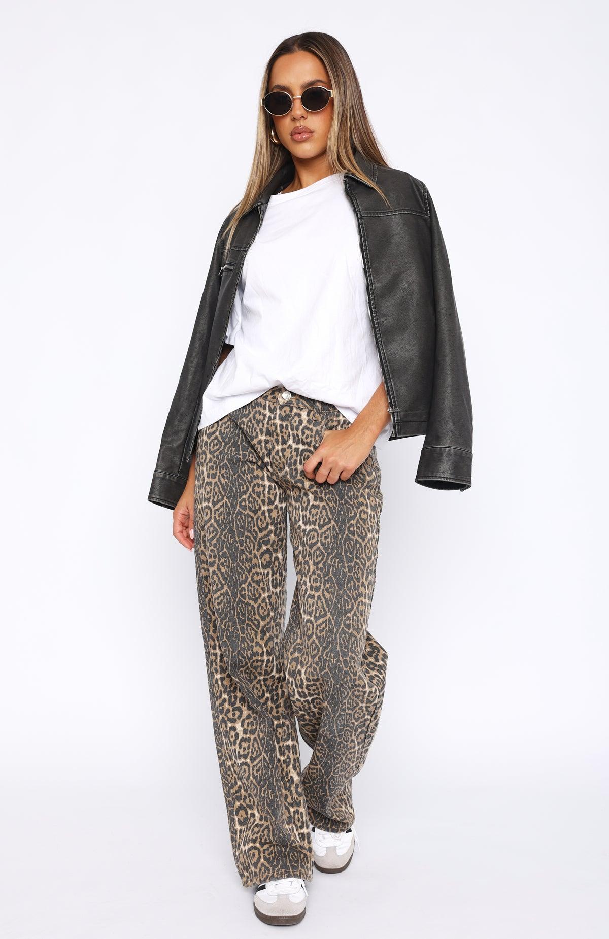 Stella Low Rise Wide Leg Jeans Leopard Product Image