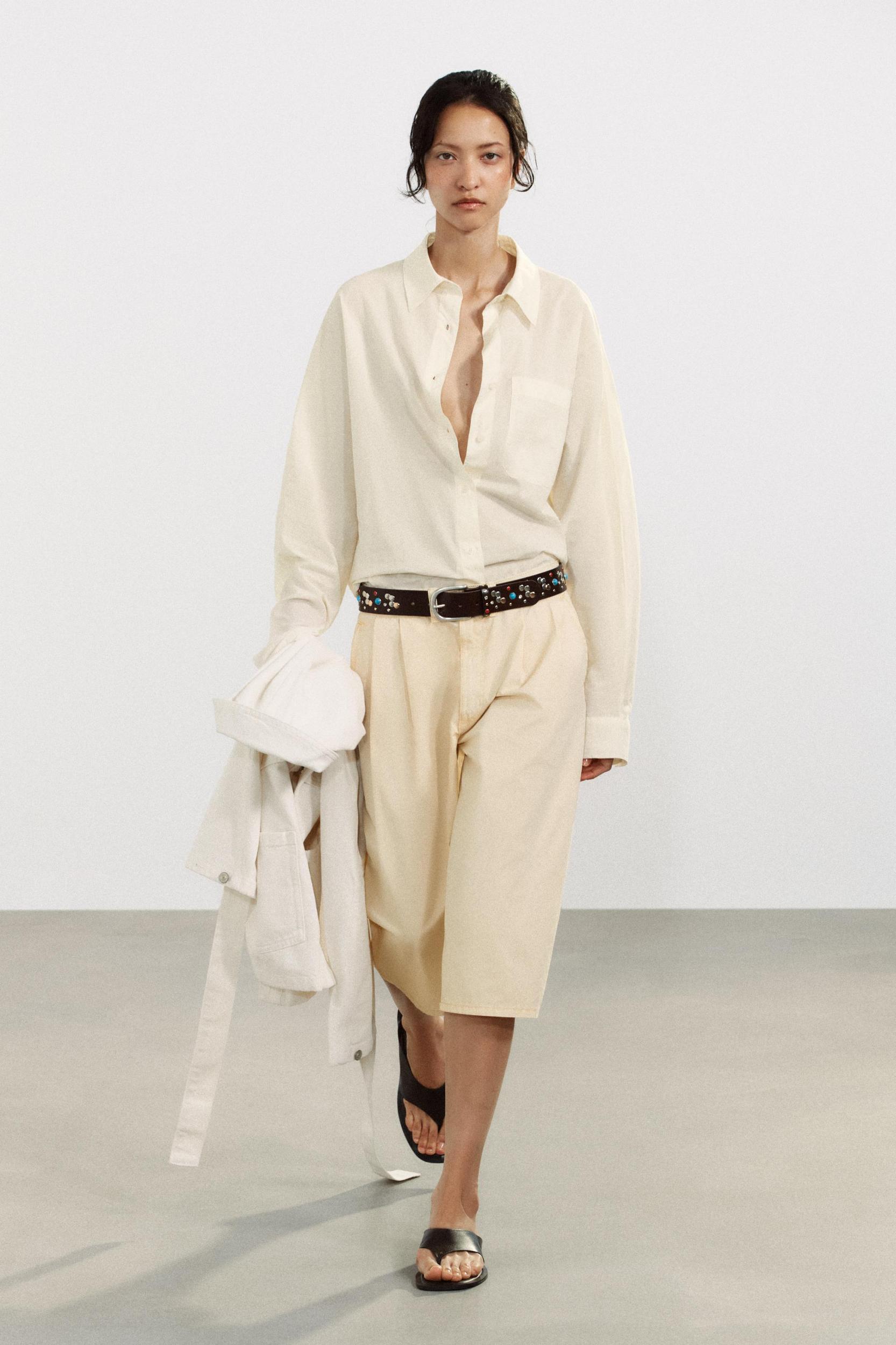 LEATHER BELT WITH STONES AND STUDS Product Image