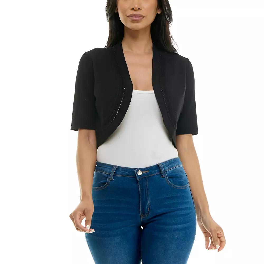 Women's Nina Leonard Pointelle Bolero,  Product Image