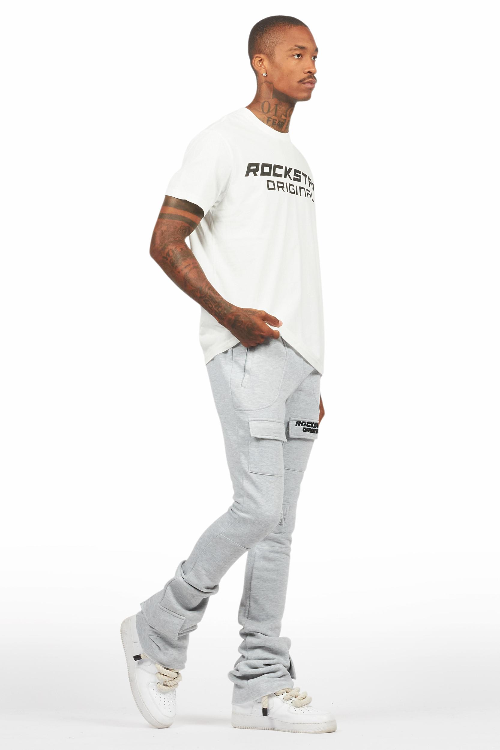 Connor Heather Grey T-Shirt/Stacked Flare Track Set Male Product Image