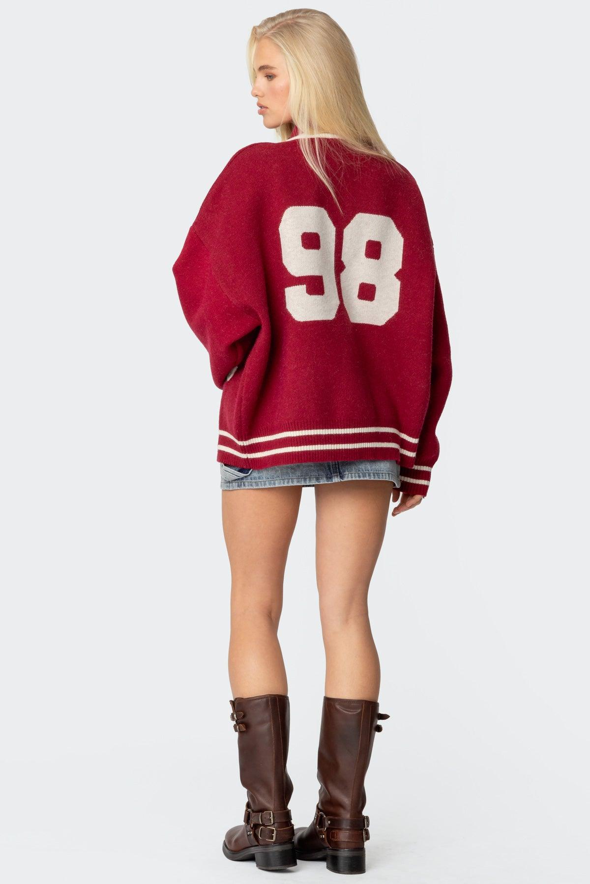 98 Varsity Zip Up Sweater Product Image
