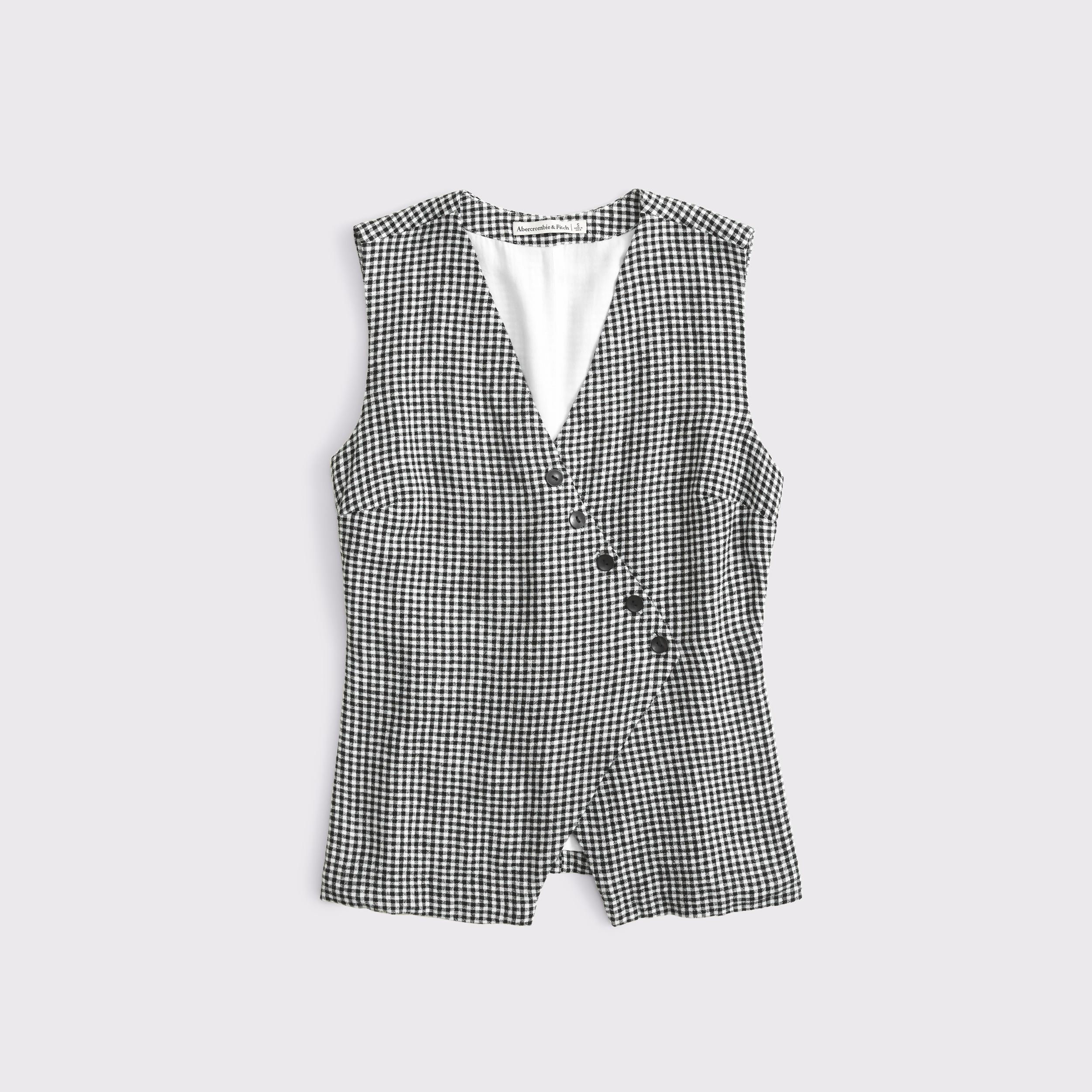 Asymmetrical Linen-Blend Vest Product Image