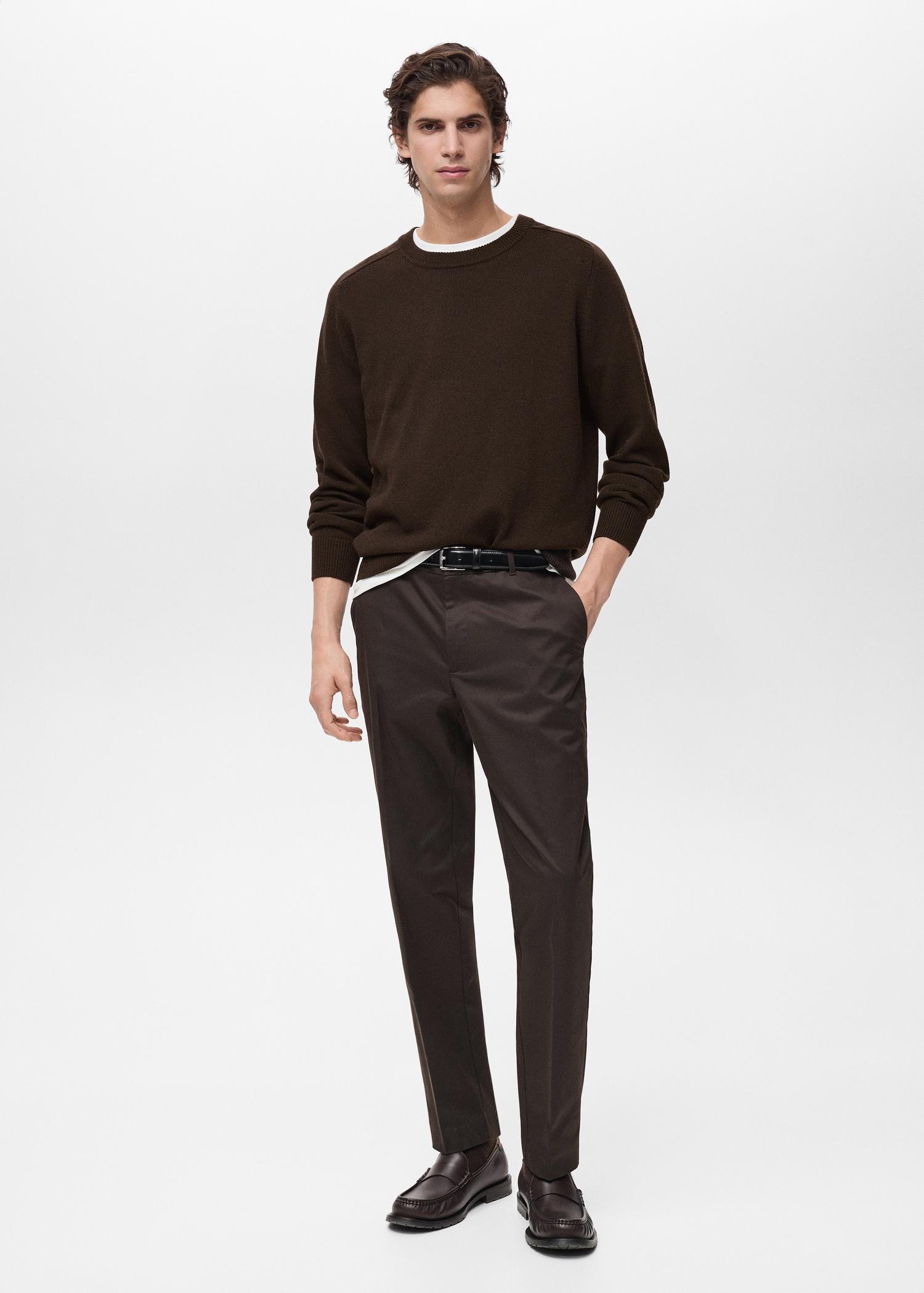 Knitted cotton sweater - Men | MANGO USA Product Image