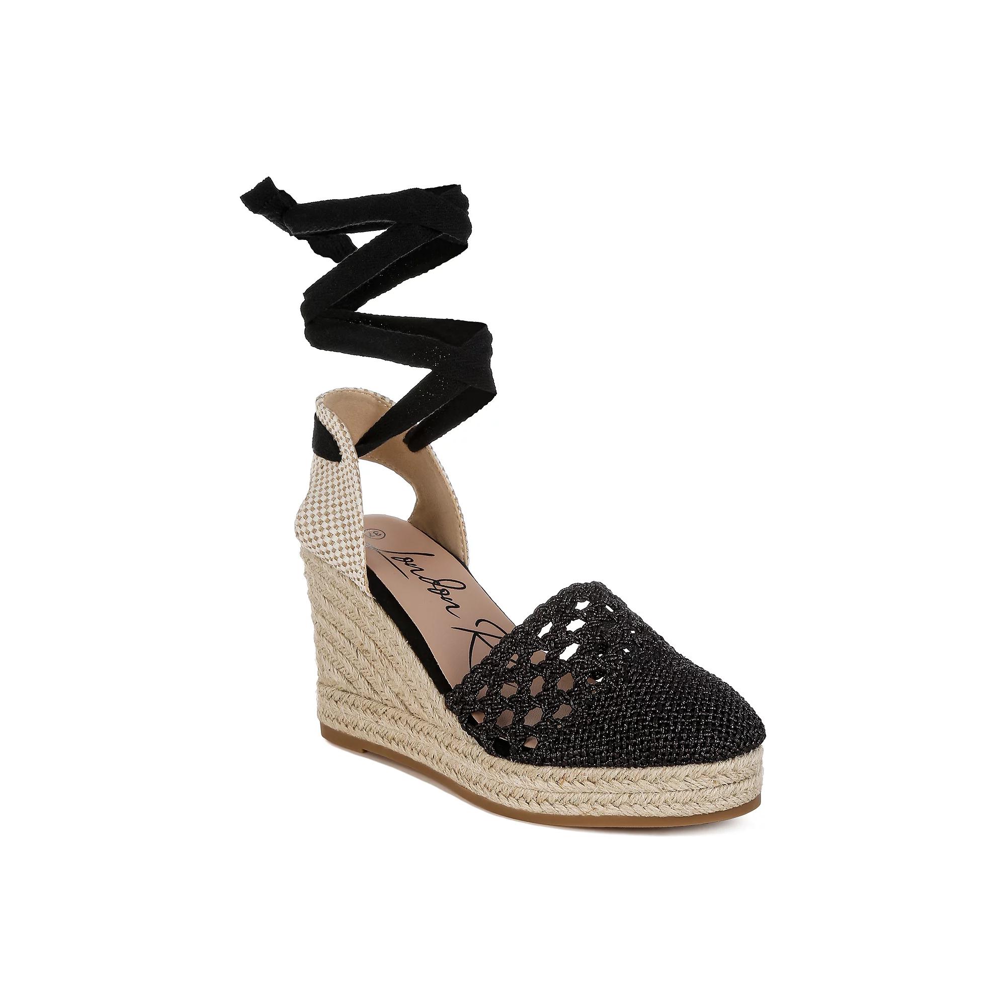 London Rag Sea Breeze Women's Espadrille Wedge Sandals, Size: 8, Black Product Image