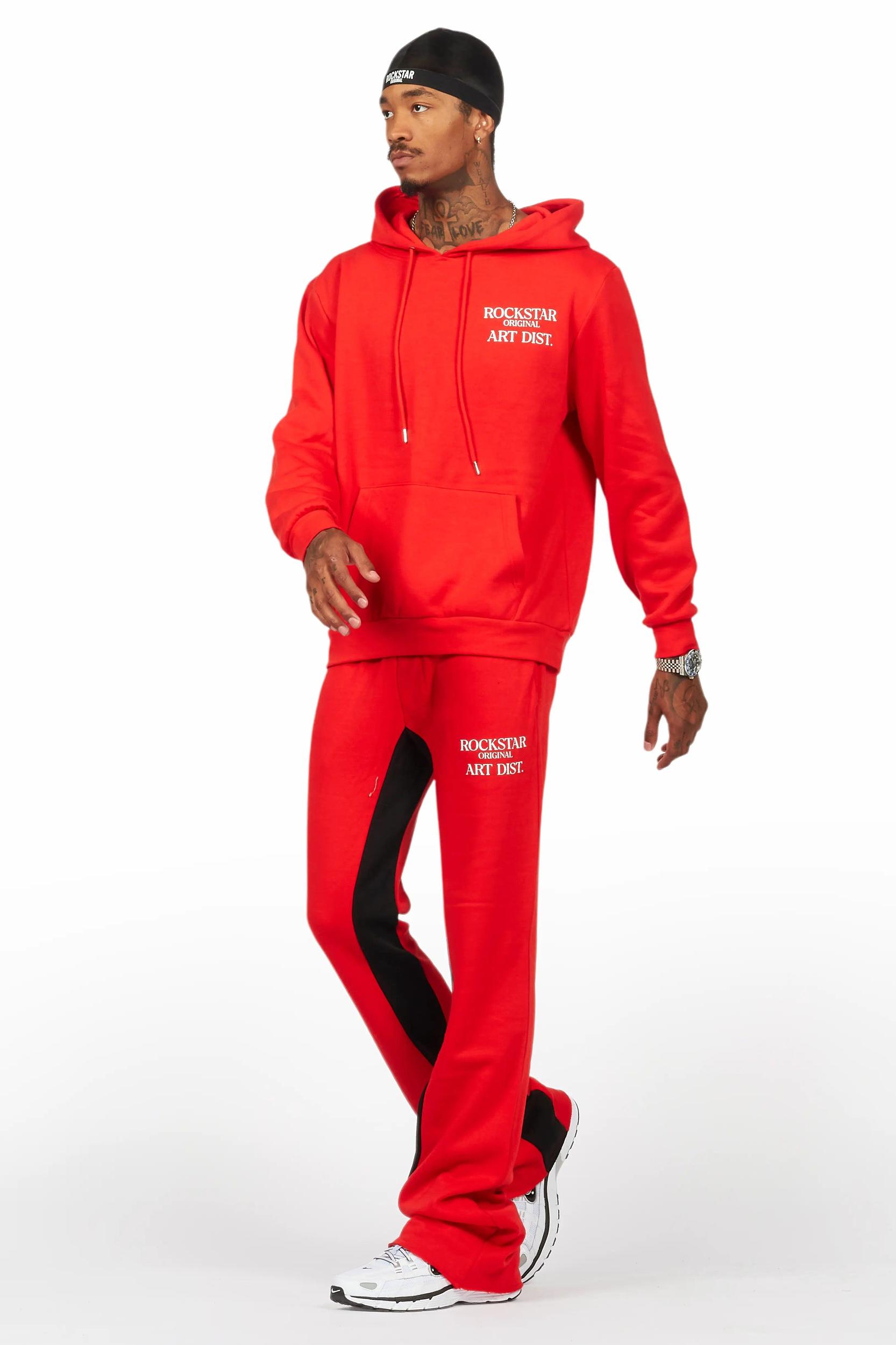 Briggs Red Hoodie/Baggy Fit Pant Set Male Product Image