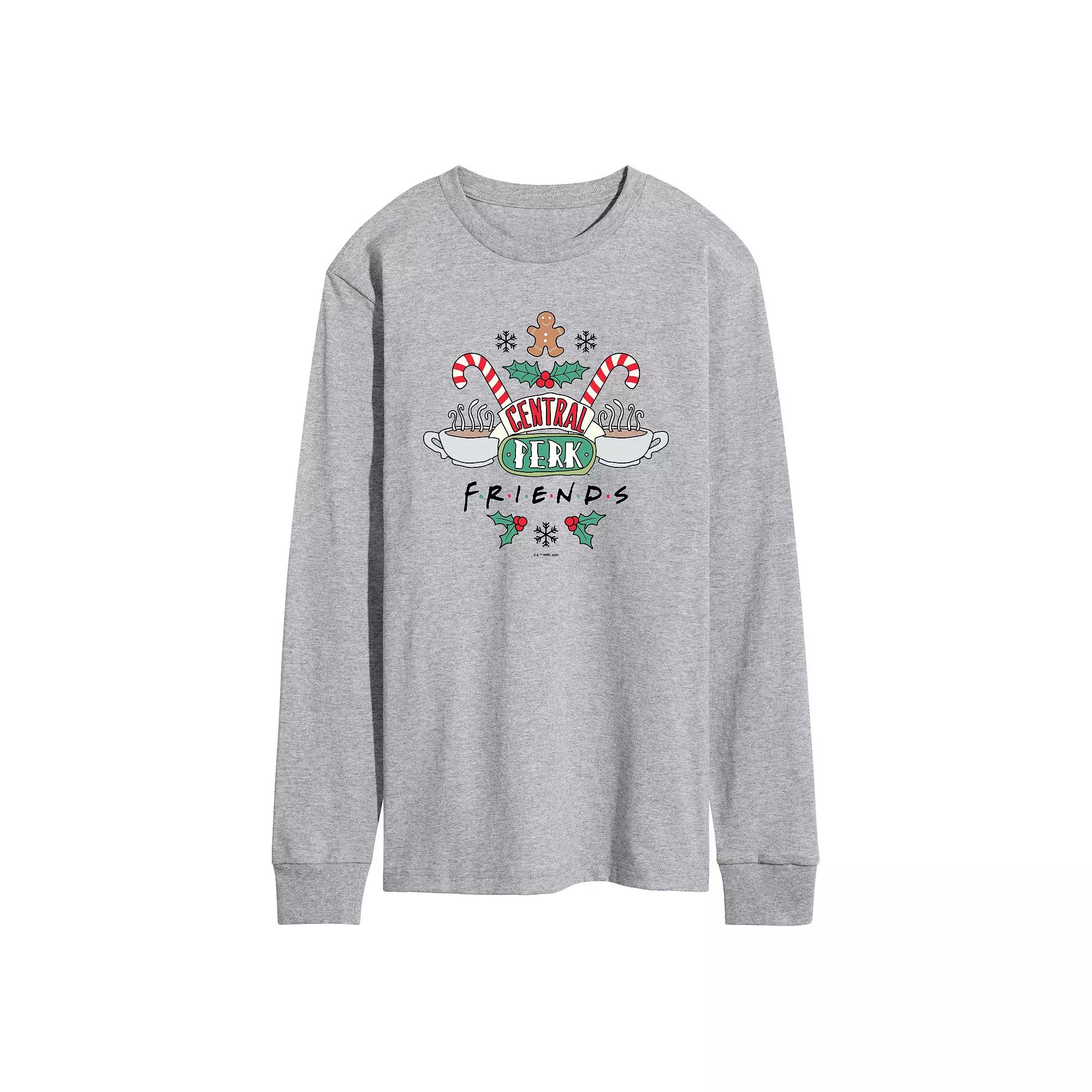 Men's Friends Holiday Central Perk Long Sleeve Graphic Tee,  Product Image