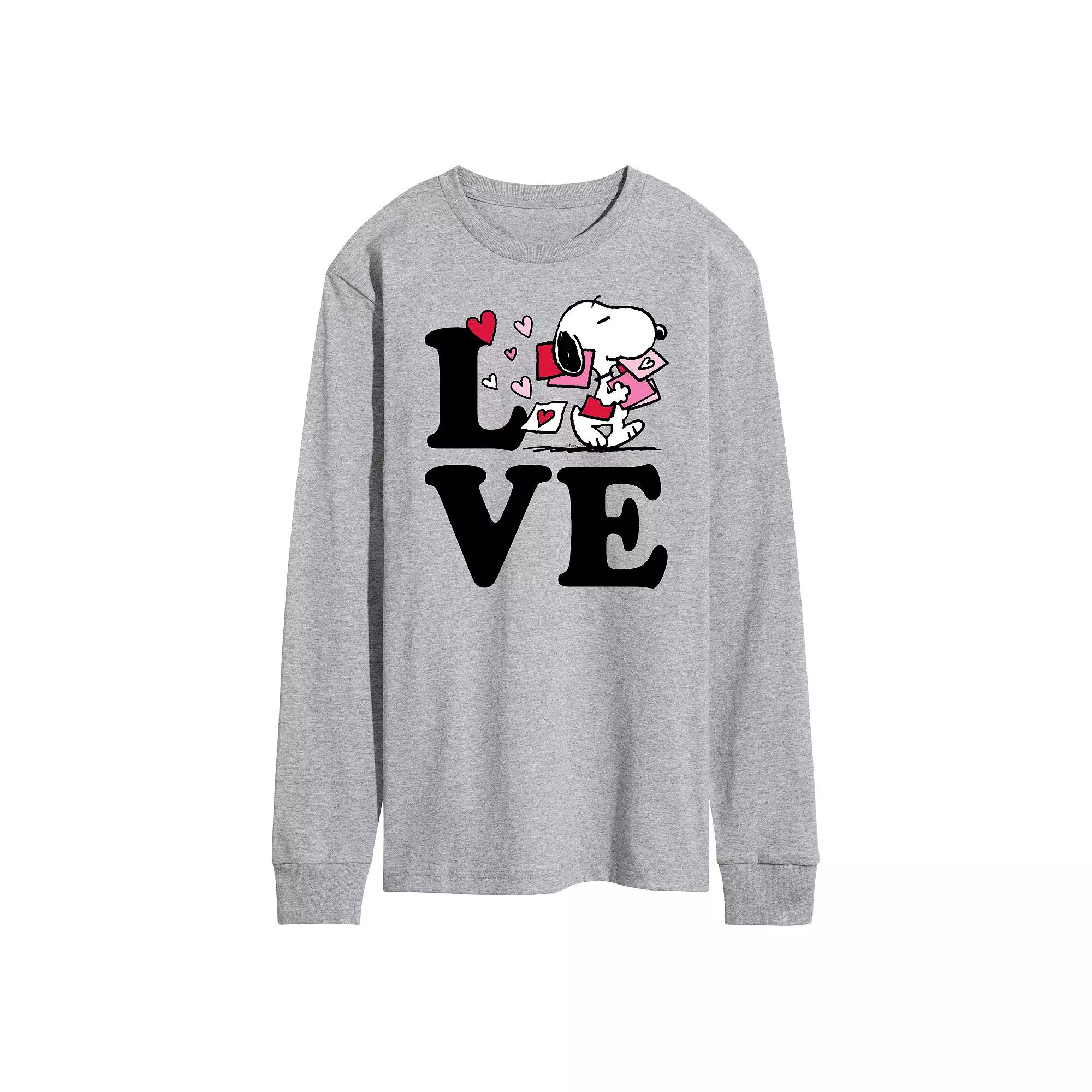 Men's Peanuts Love Snoopy Long Sleeve Tee,  Product Image