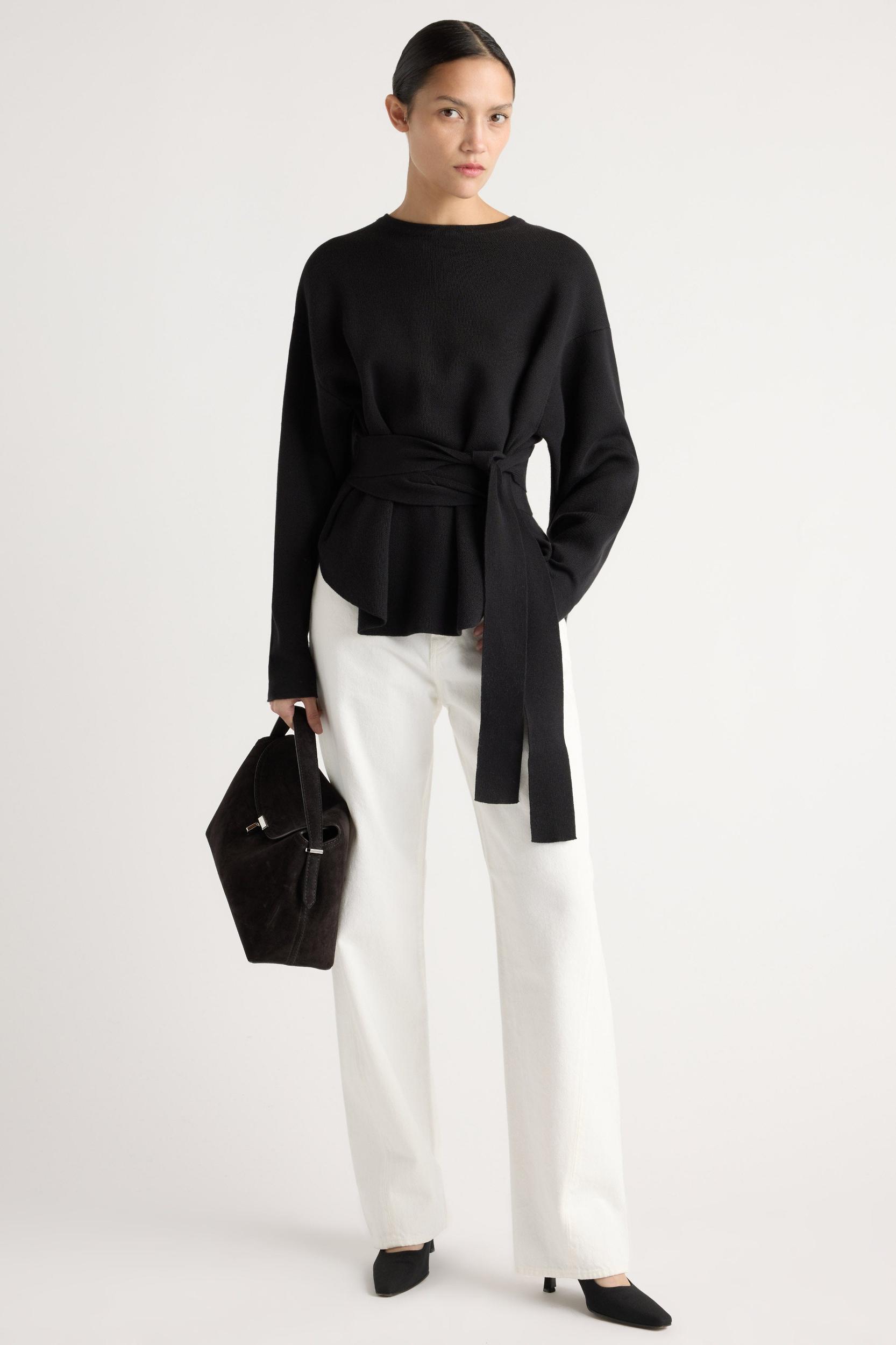 Nara Tie-Front Knit Sweater Product Image