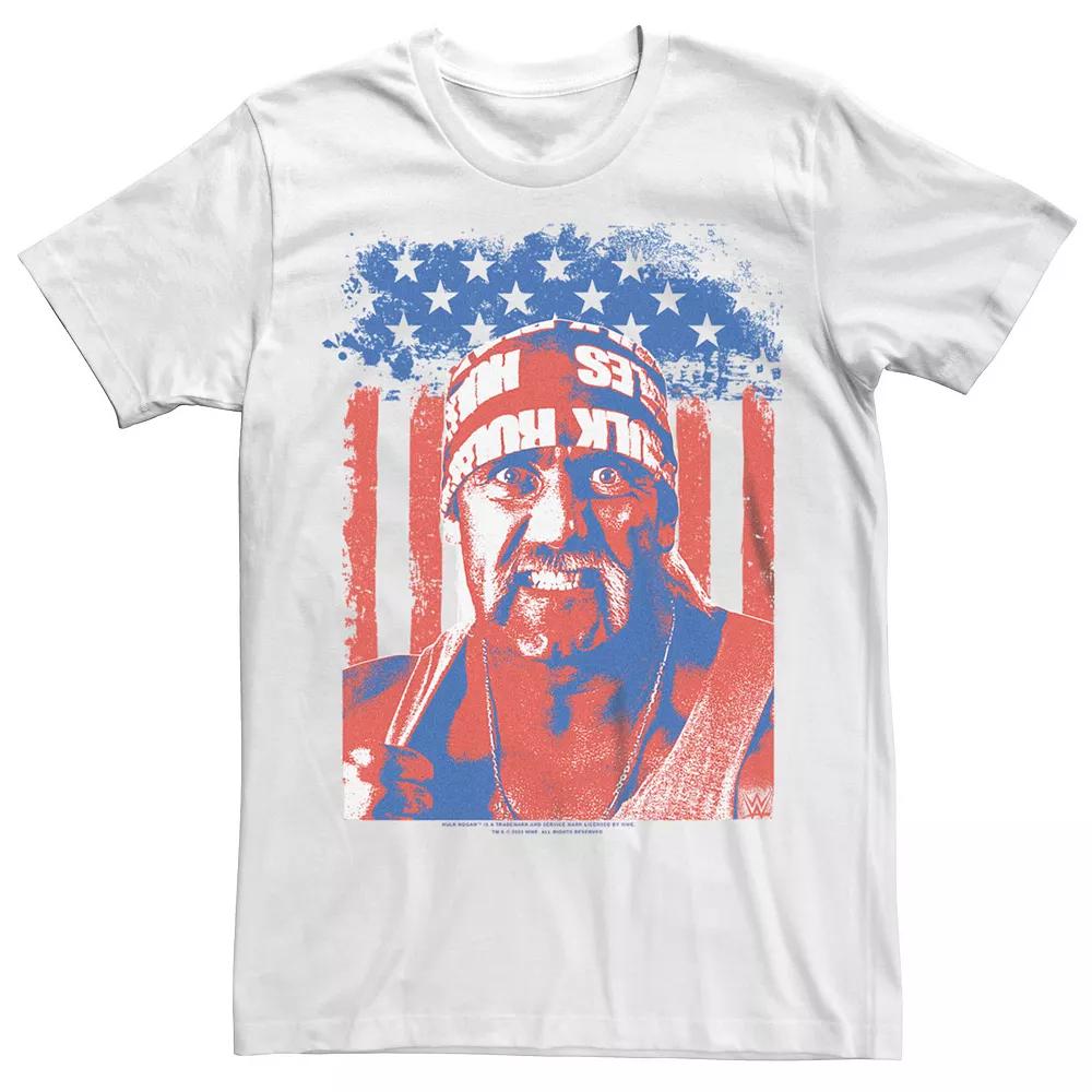 Men's WWE Hulk Hogan USA Flag Graphic Tee, Size: Medium, White Product Image