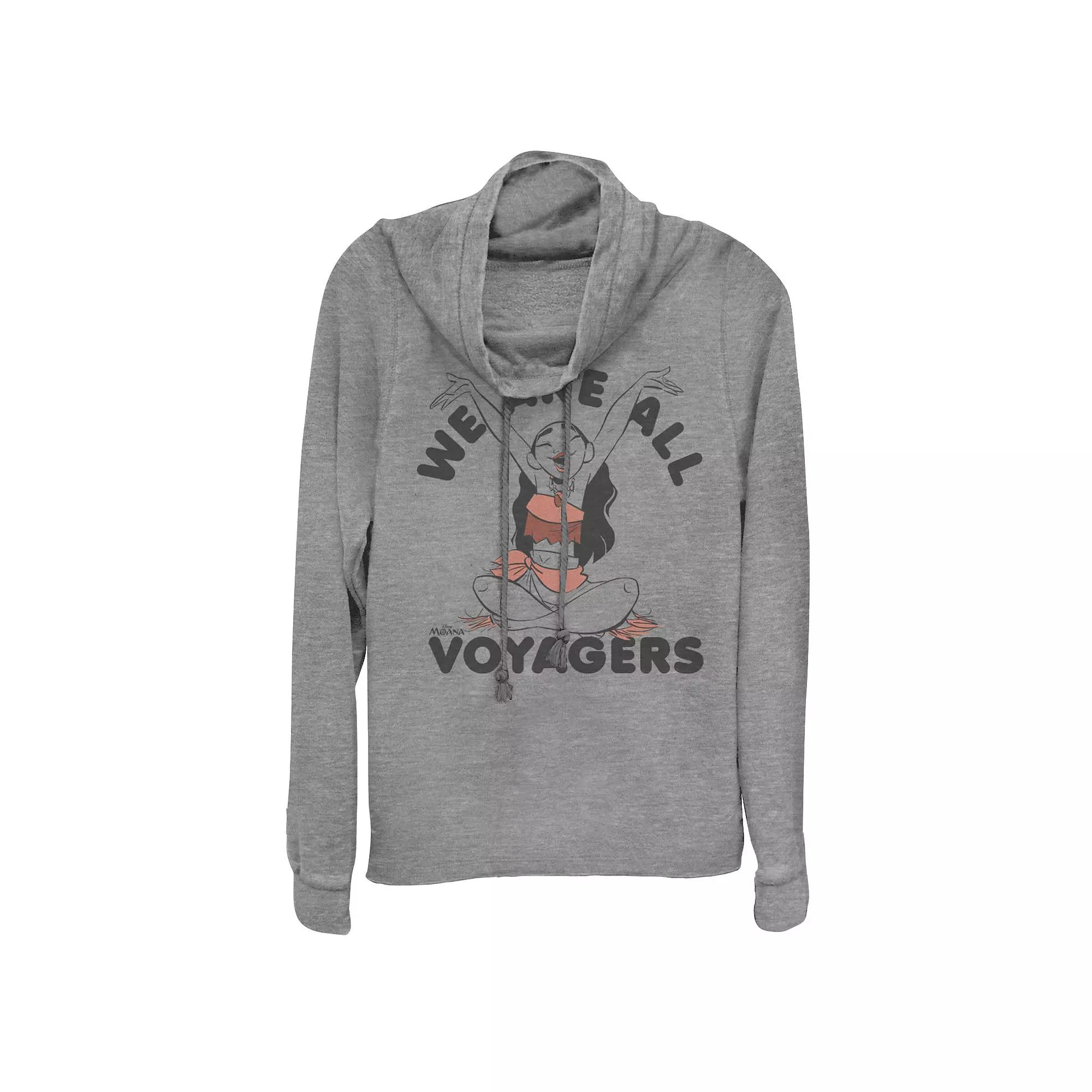 Disney's Moana All Voyagers Juniors' Cowlneck Graphic Lightweight Long Sleeve, Girl's, Size: XL, Gray Grey Product Image