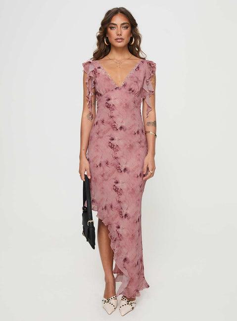 Vestige Midi Dress Pink Product Image