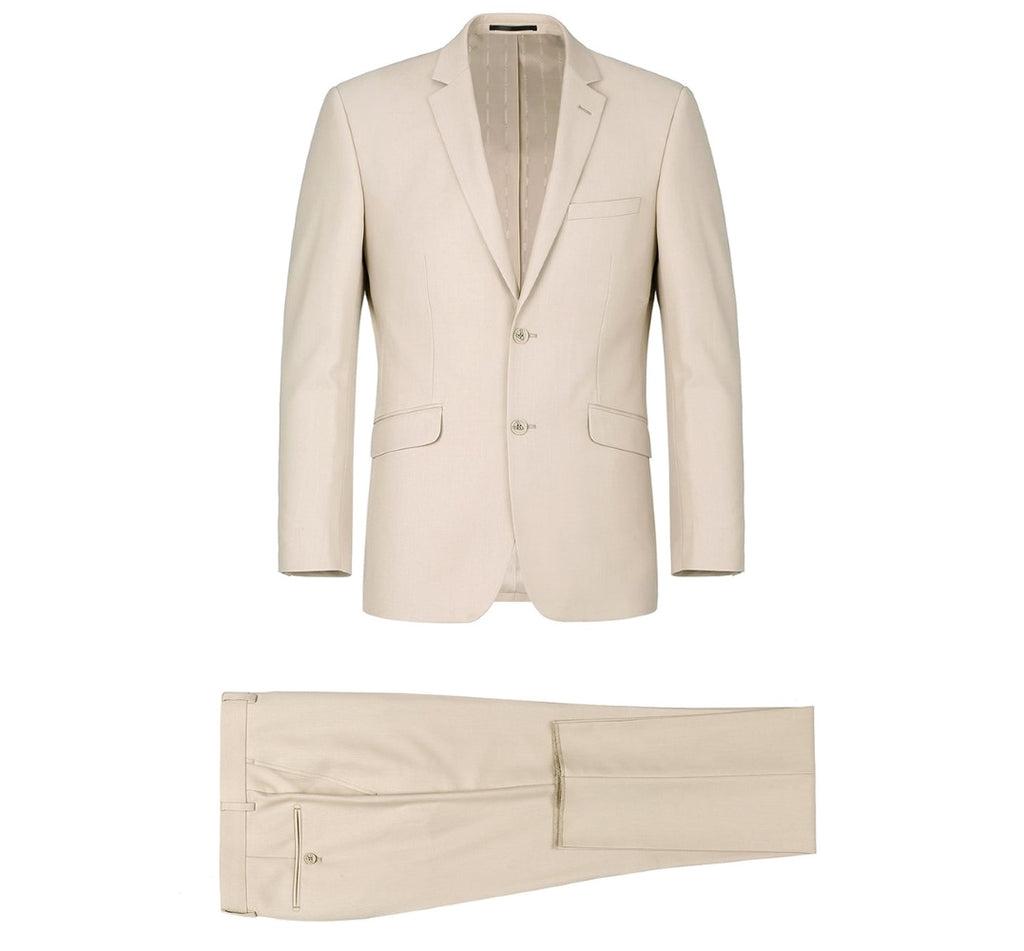 Vanderbilt Collection - Classic 2 Piece Suit 2 Buttons Regular Fit In Beige Product Image