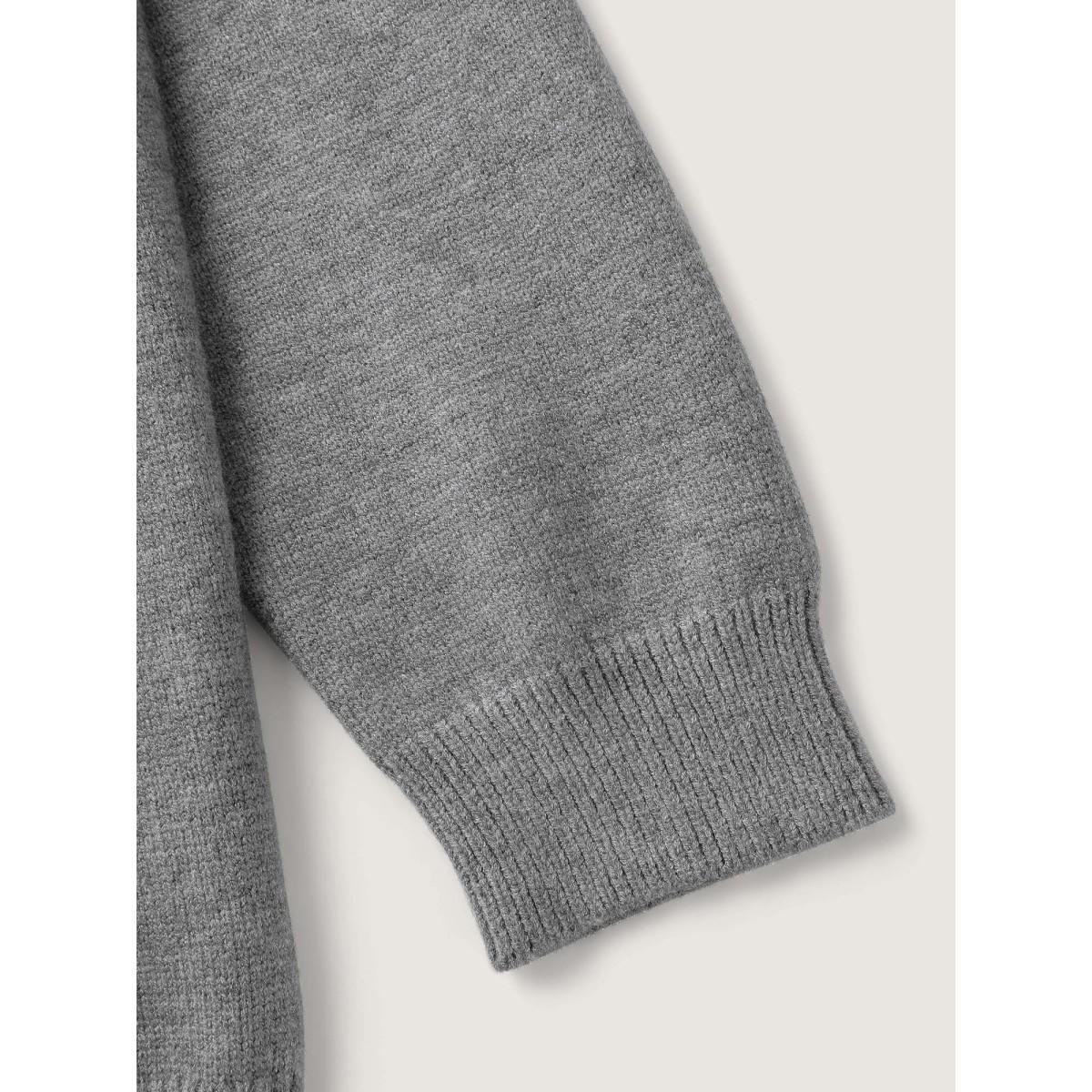 Plus Size Spooky Cats Jacquard Pattern Pullover DarkGray Women Leisure Loose Long Sleeve Round Neck Casual Pullovers BloomChic 14-16/1X Product Image