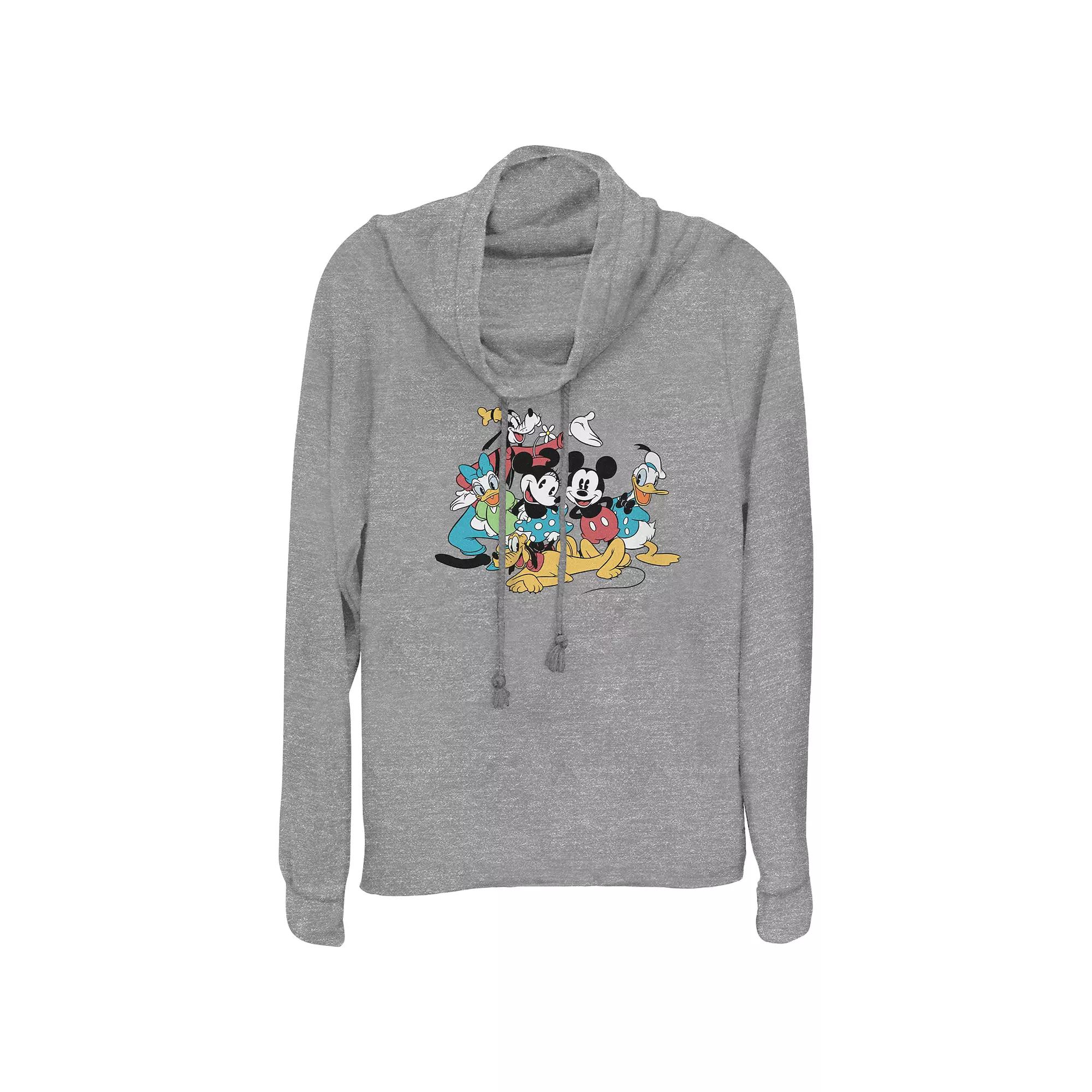 Disney's Mickey Mouse And Friends Original Group Women's Cowlneck Graphic Lightweight Long Sleeve,  Product Image