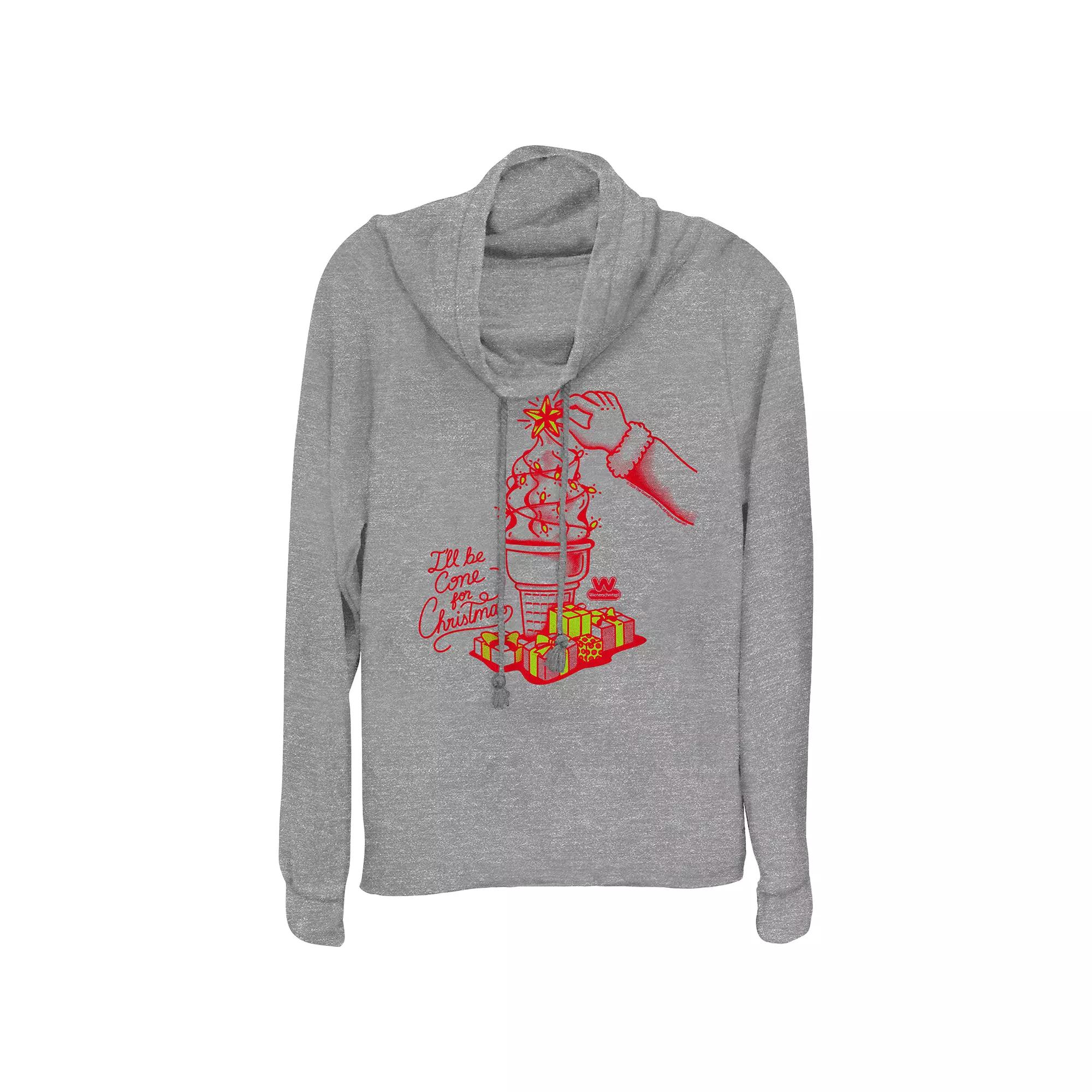 Women's Wienerschnitzel I'll Be Cone For Christmas Cowlneck Graphic Lightweight Long Sleeve,  Product Image